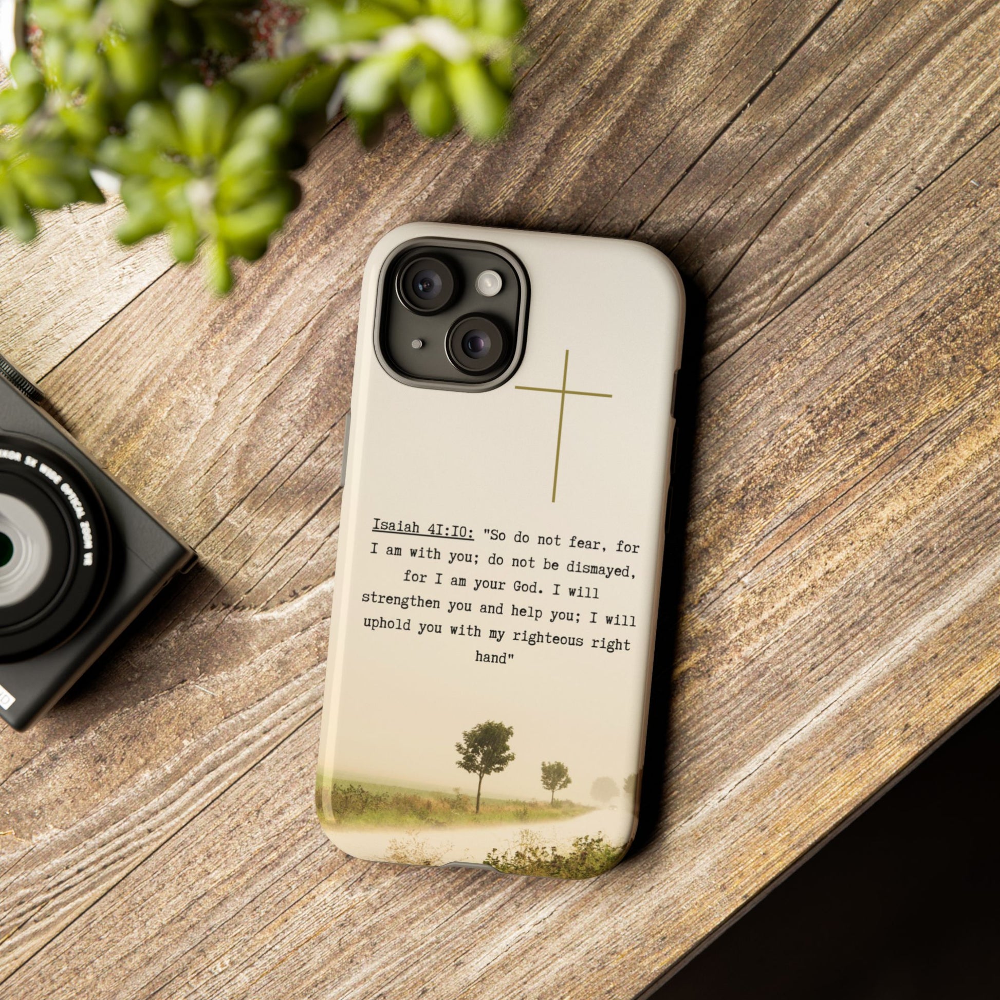 Christian Cross Phone Case with Isaiah 41:10 —The Original, Inspirational Protective iPhone Cover