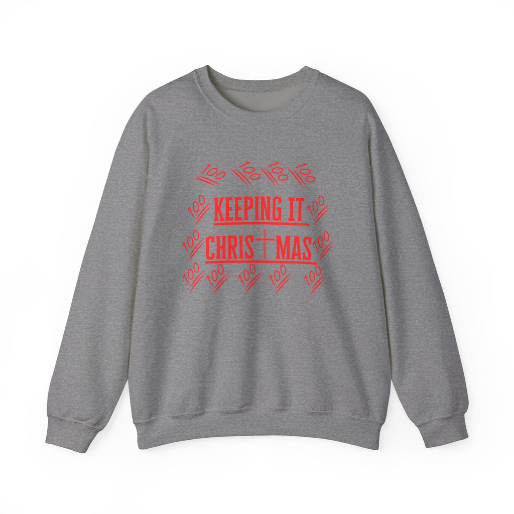 Julesweatshirt – Rød Tekst | Unisex Kristen Sweatshirt | The Original - faithwear