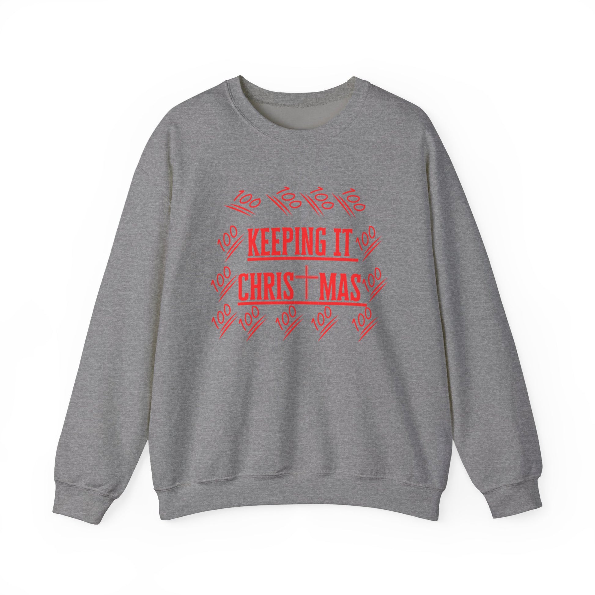 Julesweatshirt – Rød Tekst | Unisex Kristen Sweatshirt | The Original - faithwear