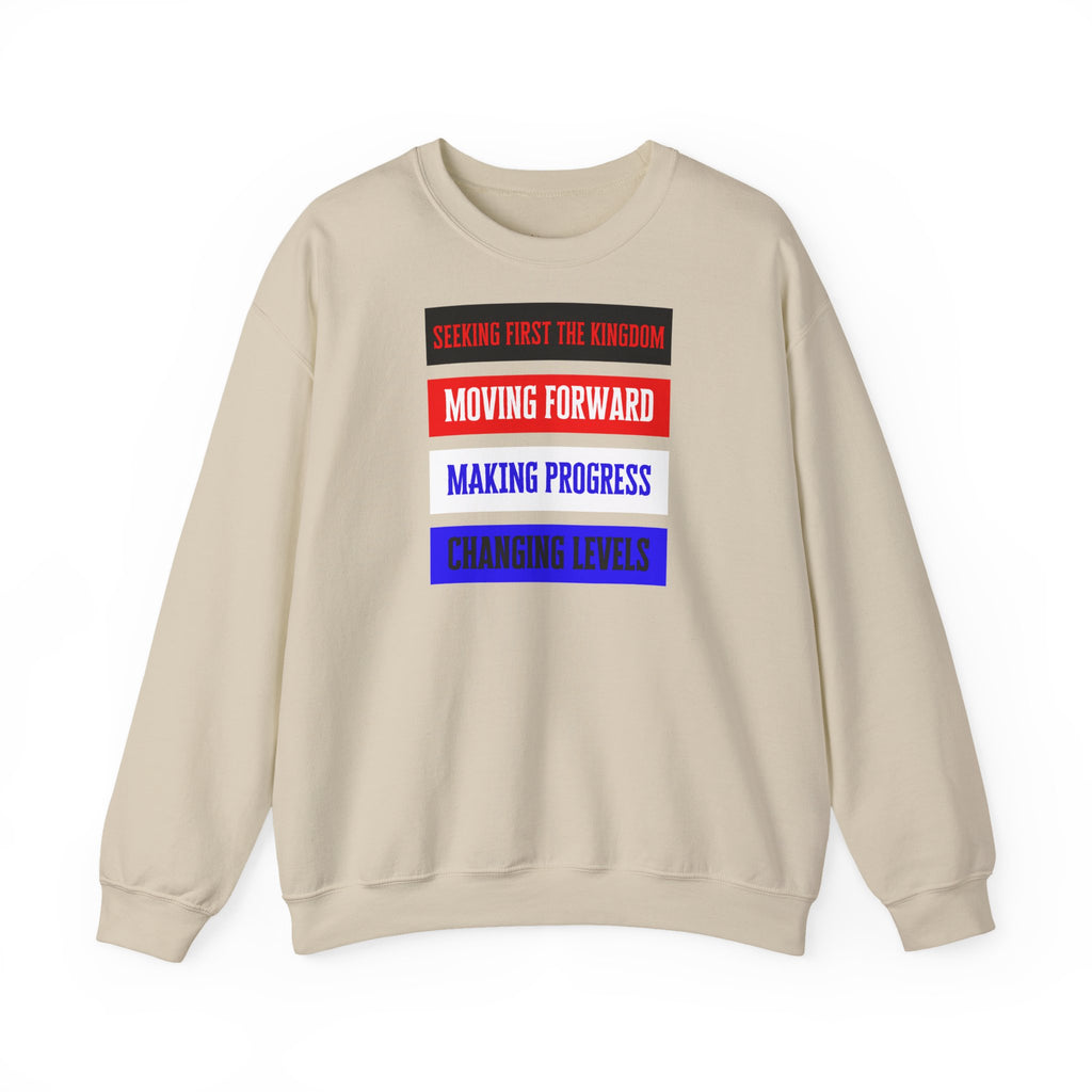 MOVING FORWARD – Unisex kristen sweatshirt med tryk | The Original