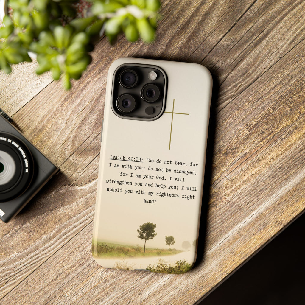 Christian Cross Phone Case with Isaiah 41:10 —The Original, Inspirational Protective iPhone Cover