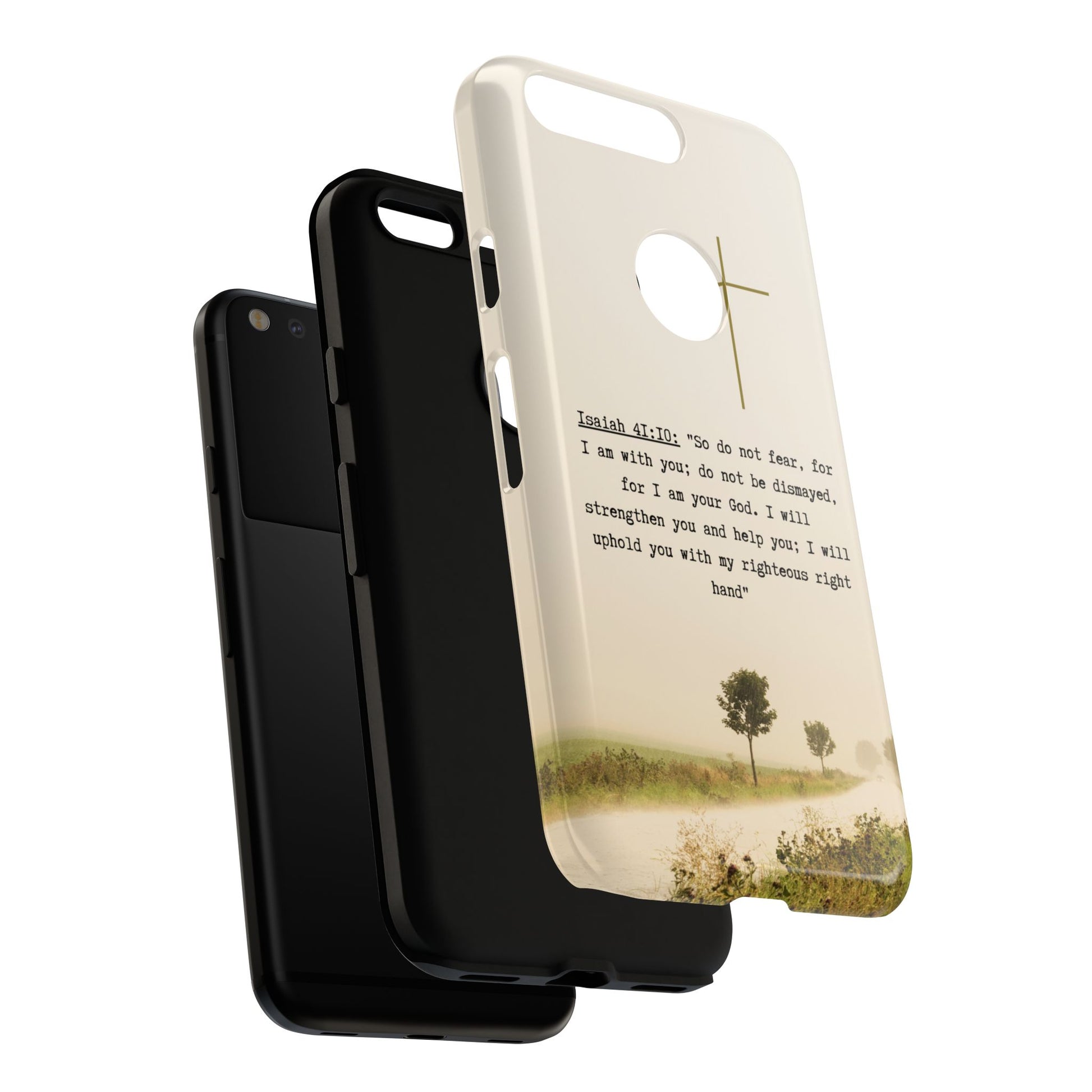 Christian Cross Phone Case with Isaiah 41:10 —The Original, Inspirational Protective iPhone Cover
