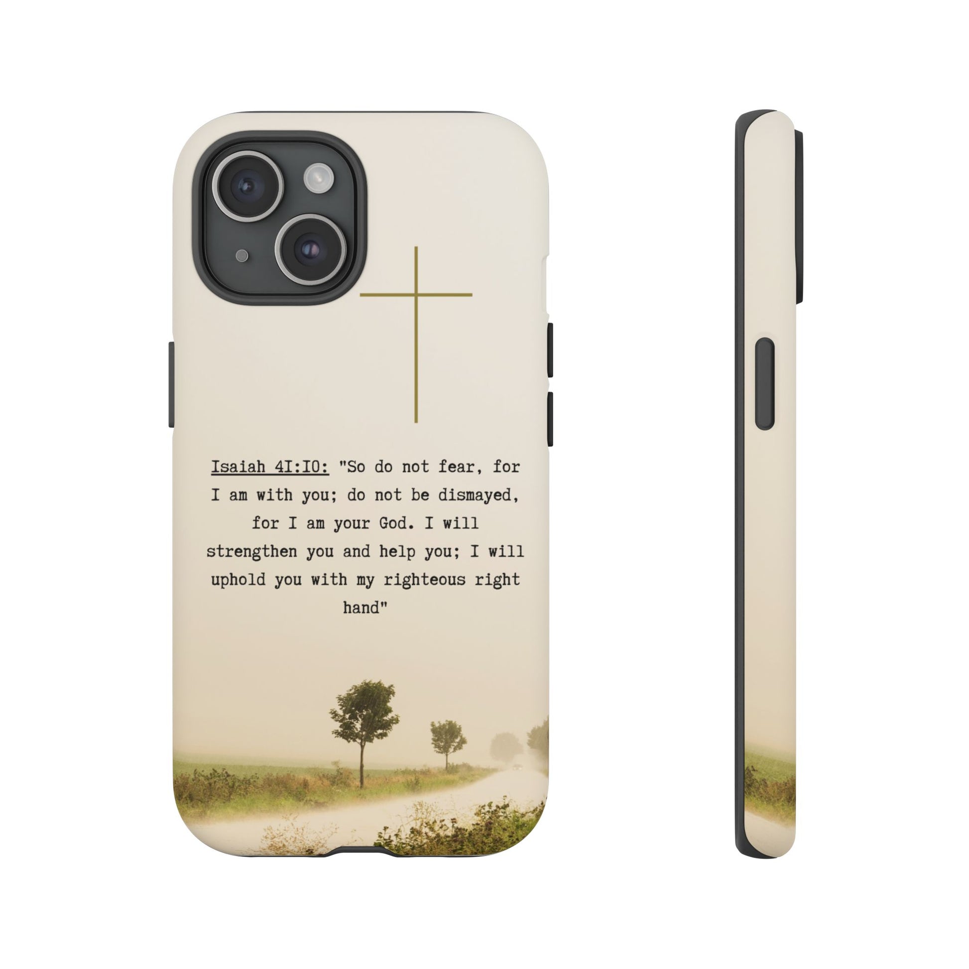Christian Cross Phone Case with Isaiah 41:10 —The Original, Inspirational Protective iPhone Cover