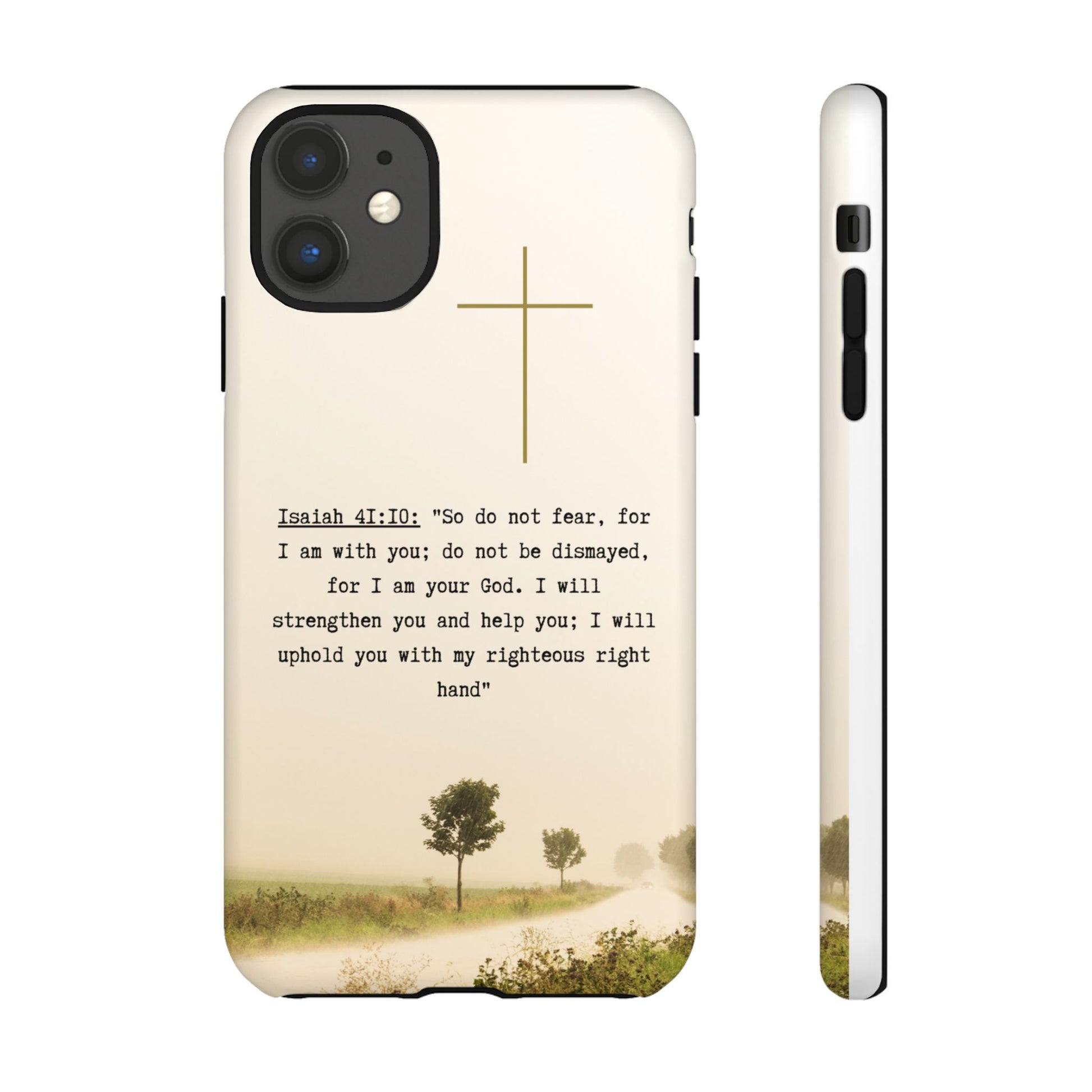 Christian Cross Phone Case with Isaiah 41:10 —The Original, Inspirational Protective iPhone Cover