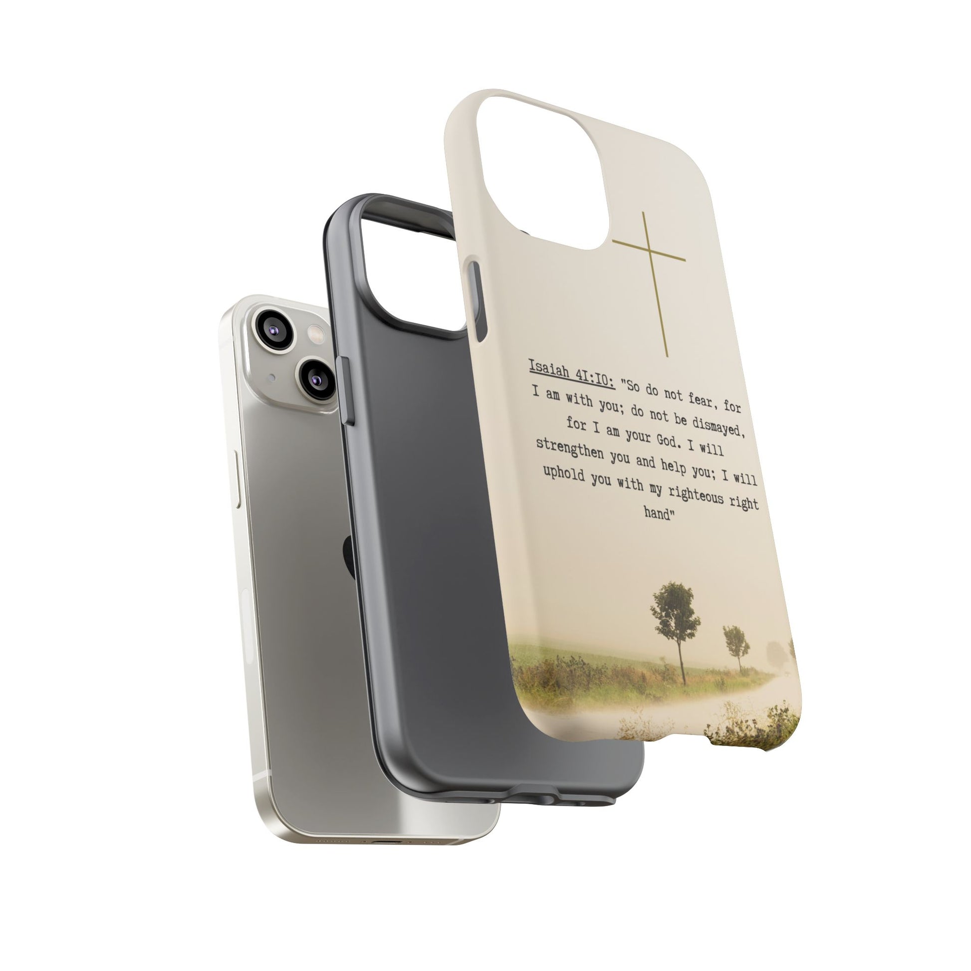 Christian Cross Phone Case with Isaiah 41:10 —The Original, Inspirational Protective iPhone Cover