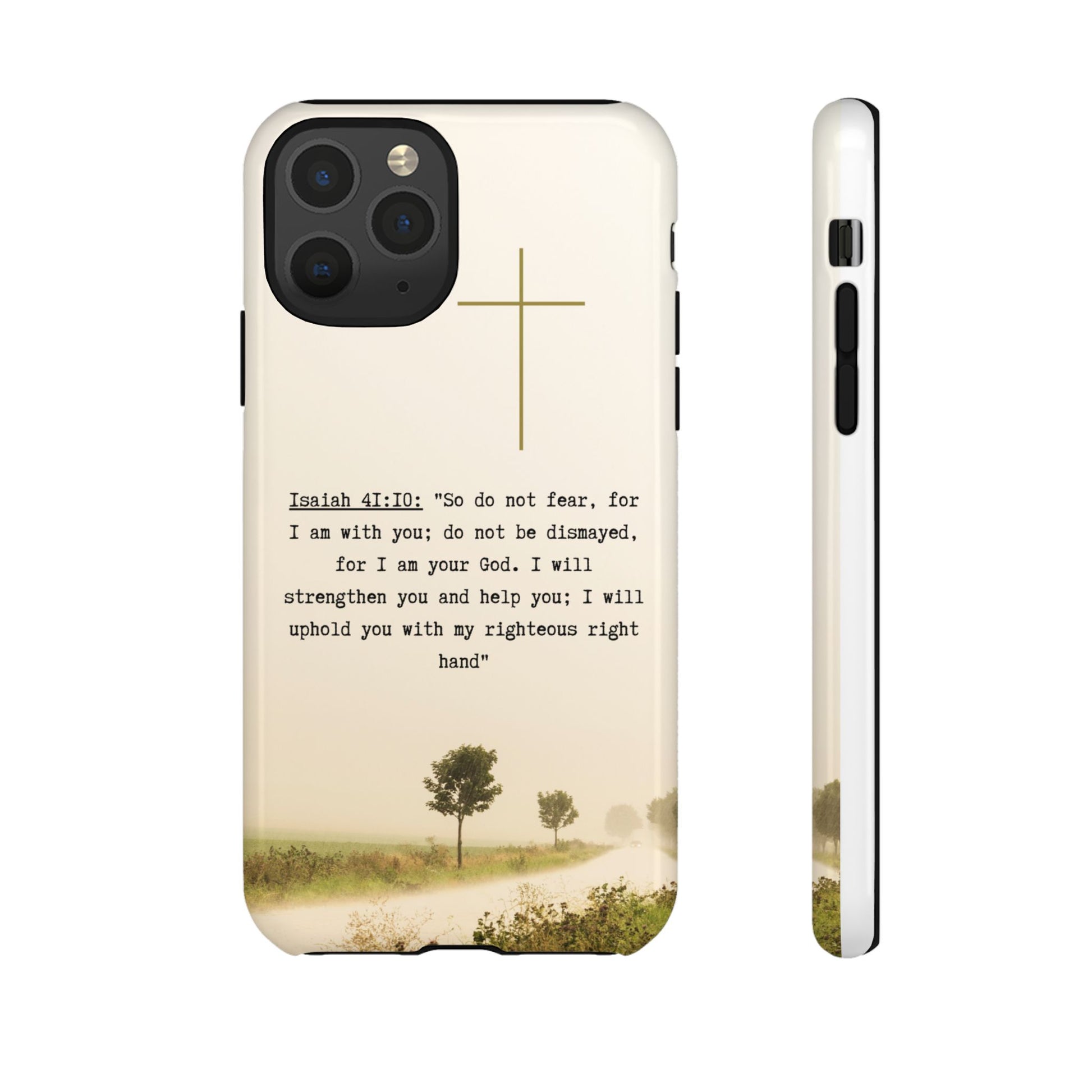 Christian Cross Phone Case with Isaiah 41:10 —The Original, Inspirational Protective iPhone Cover