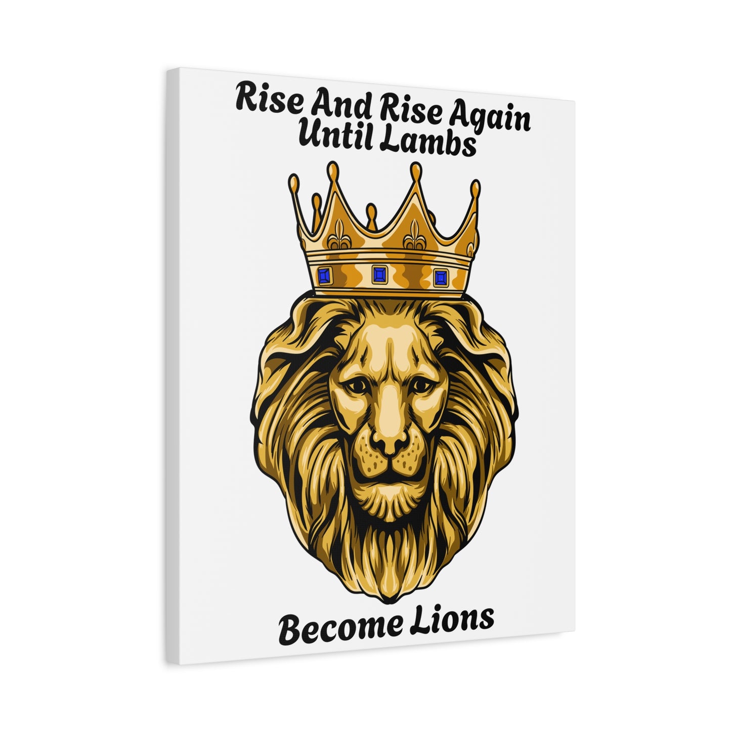 GOLD LION Canvas Print | Regal Lion Wall Art | Stretched Matte Canvas Decor