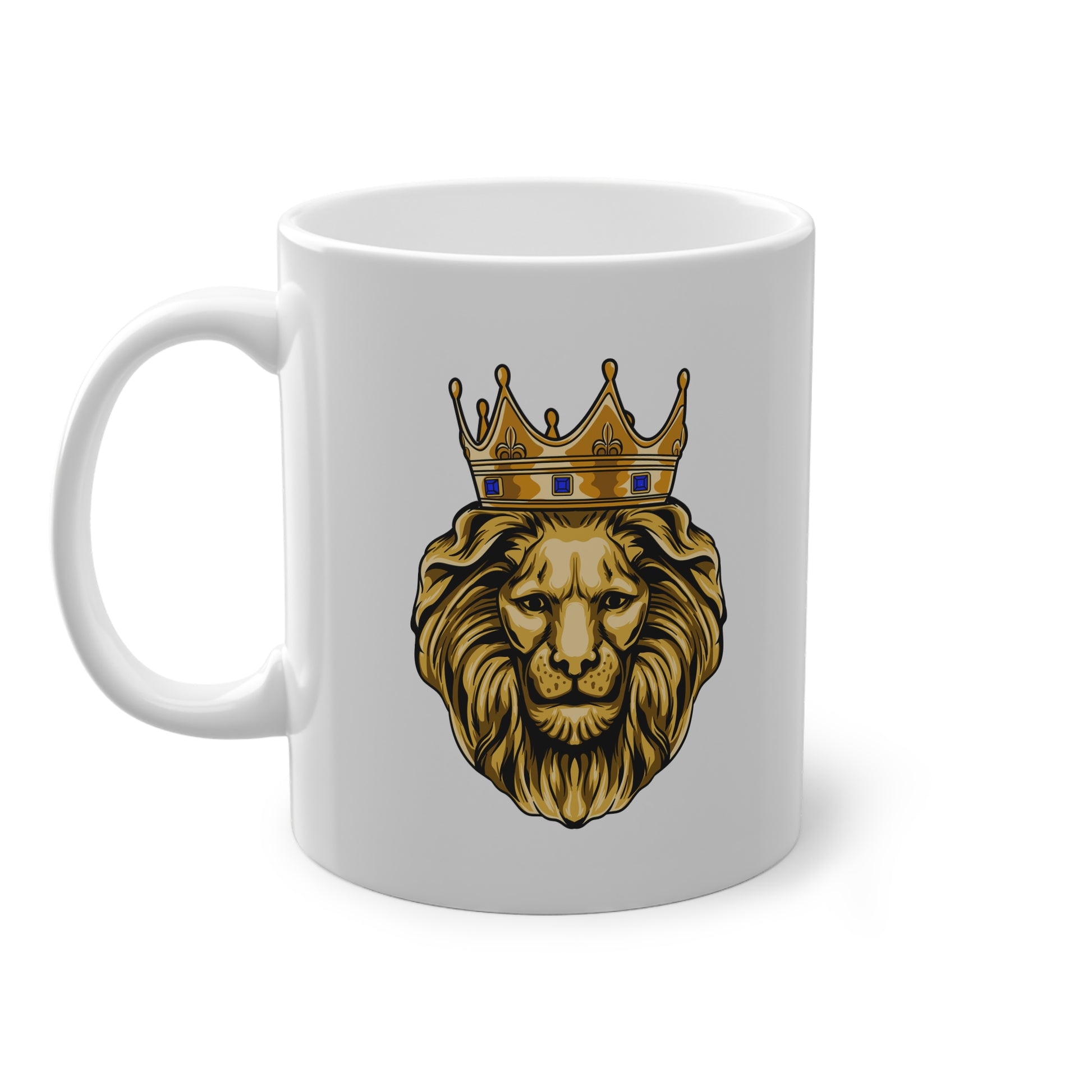 Taza de cerámica LEÓN DE ORO – Taza de café inspirada en la fe | La original: ¡Sé fuerte y valiente!
