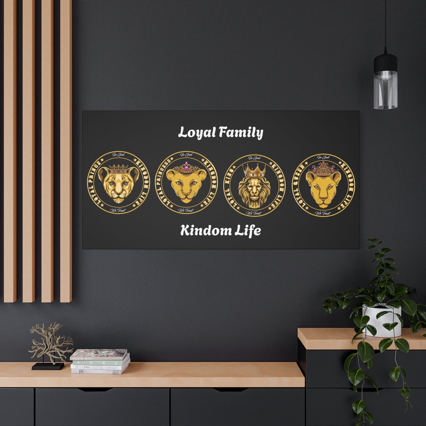 MAJESTIC LIONS Canvas Print | Regal Lion Wall Art | Stretched Matte Canvas Decor