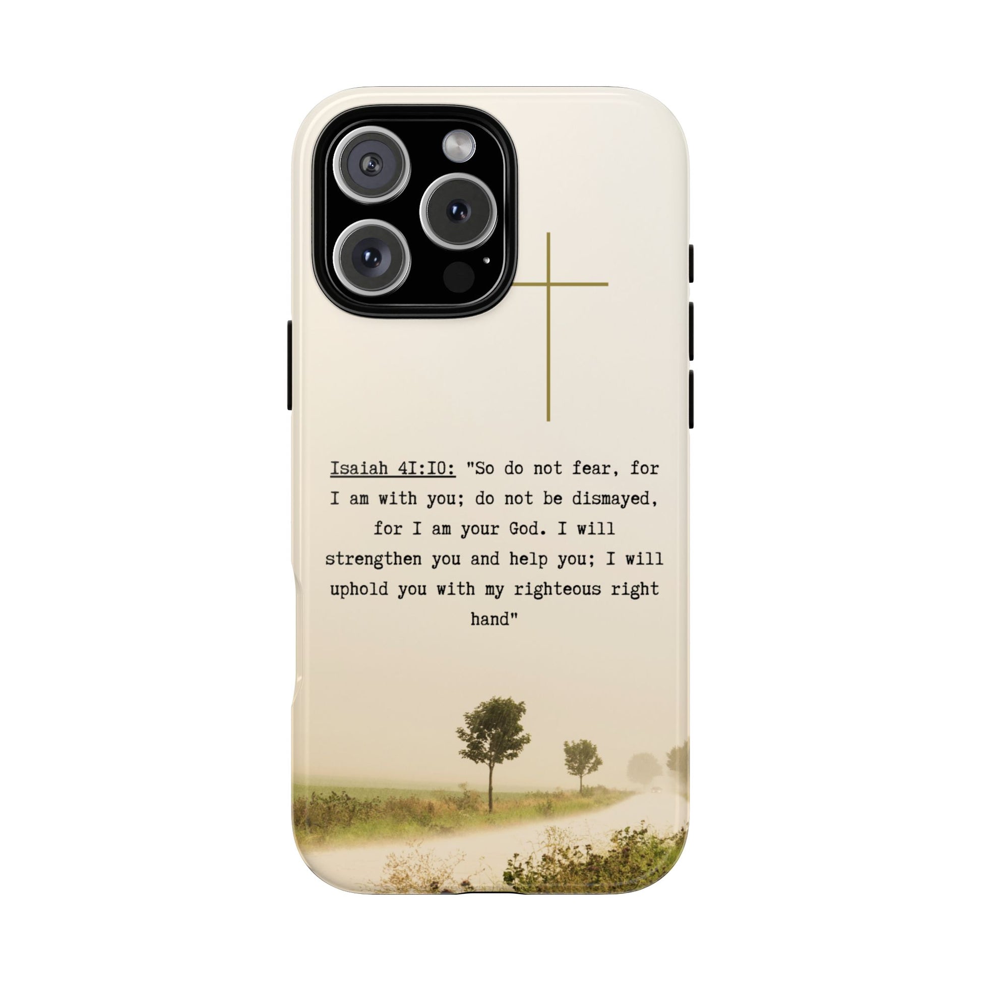 Christian Cross Phone Case with Isaiah 41:10 —The Original, Inspirational Protective iPhone Cover