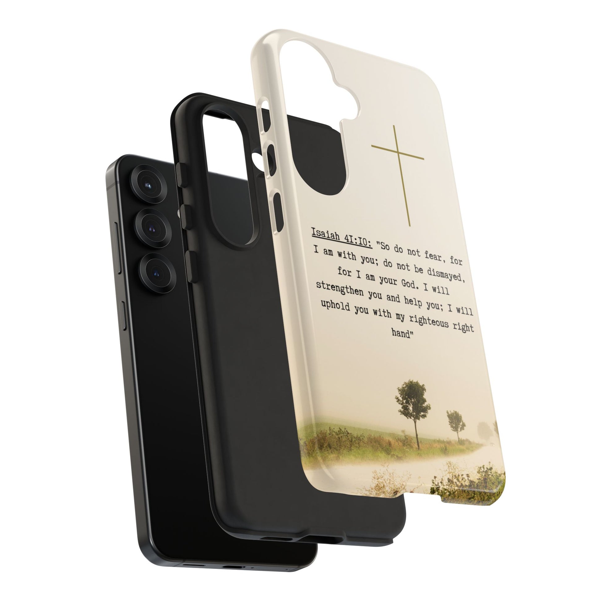 Christian Cross Phone Case with Isaiah 41:10 —The Original, Inspirational Protective iPhone Cover