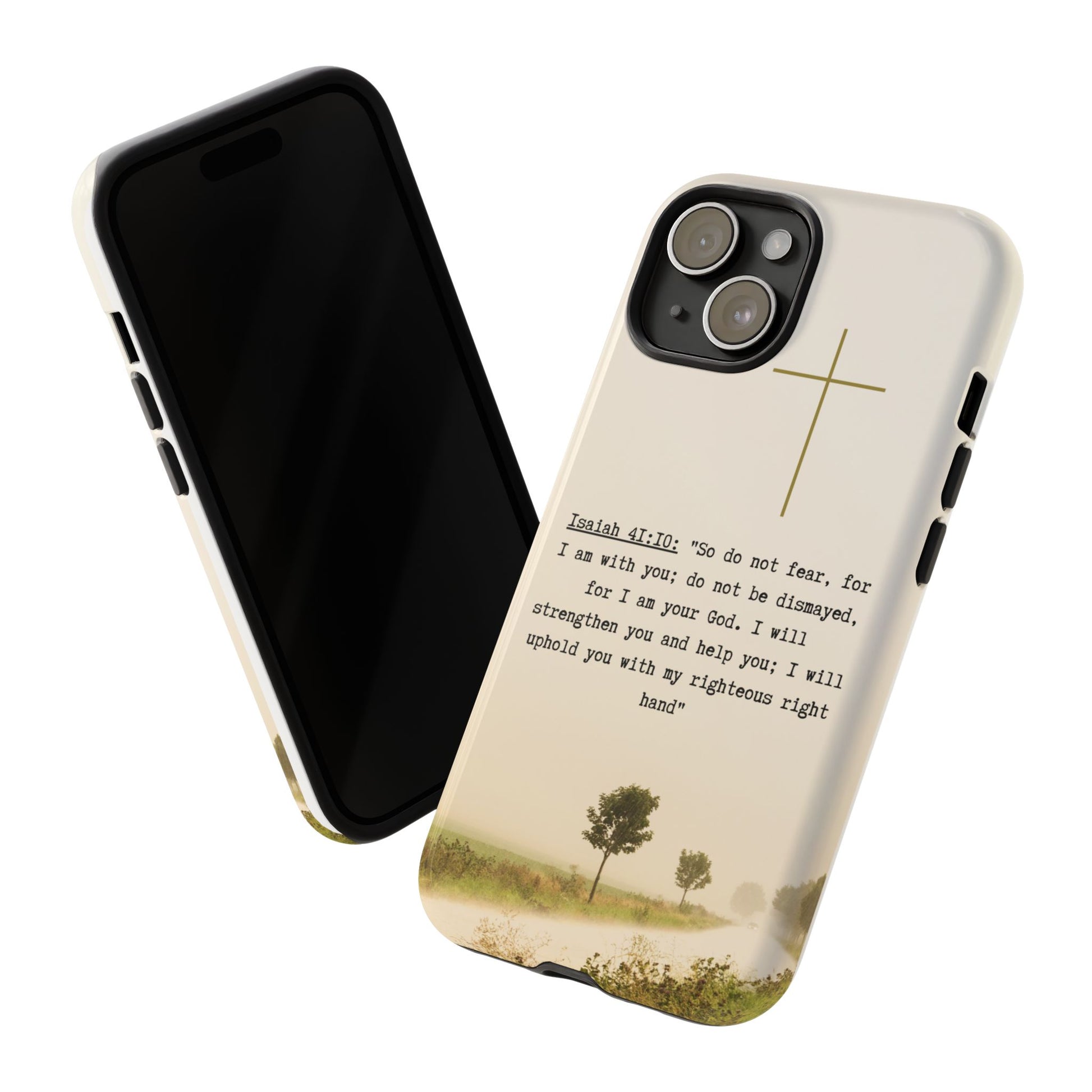 Christian Cross Phone Case with Isaiah 41:10 —The Original, Inspirational Protective iPhone Cover
