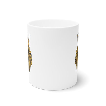 Taza de cerámica blanca GOLD LION, 11 oz y 15 oz