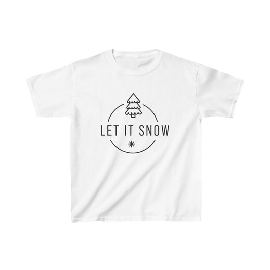 Let It Snow Kids Heavy Cotton Tee - Winter & Holiday Fun