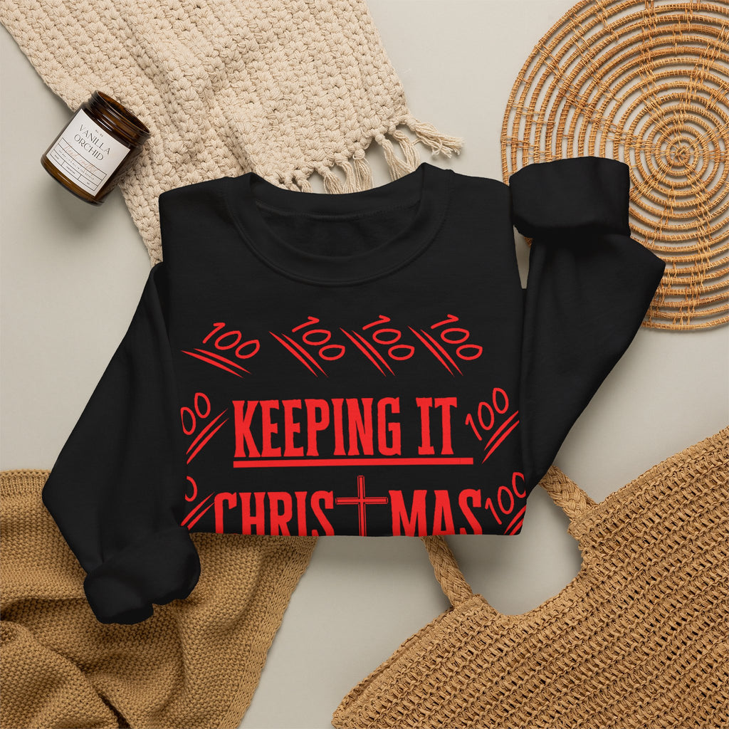 Sudadera navideña con texto rojo | Sudadera cristiana unisex | La original - faithwear