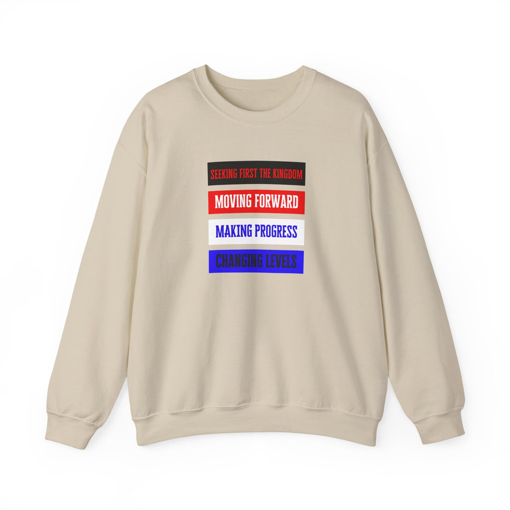 MOVING FORWARD – Unisex kristen sweatshirt med tryk | The Original