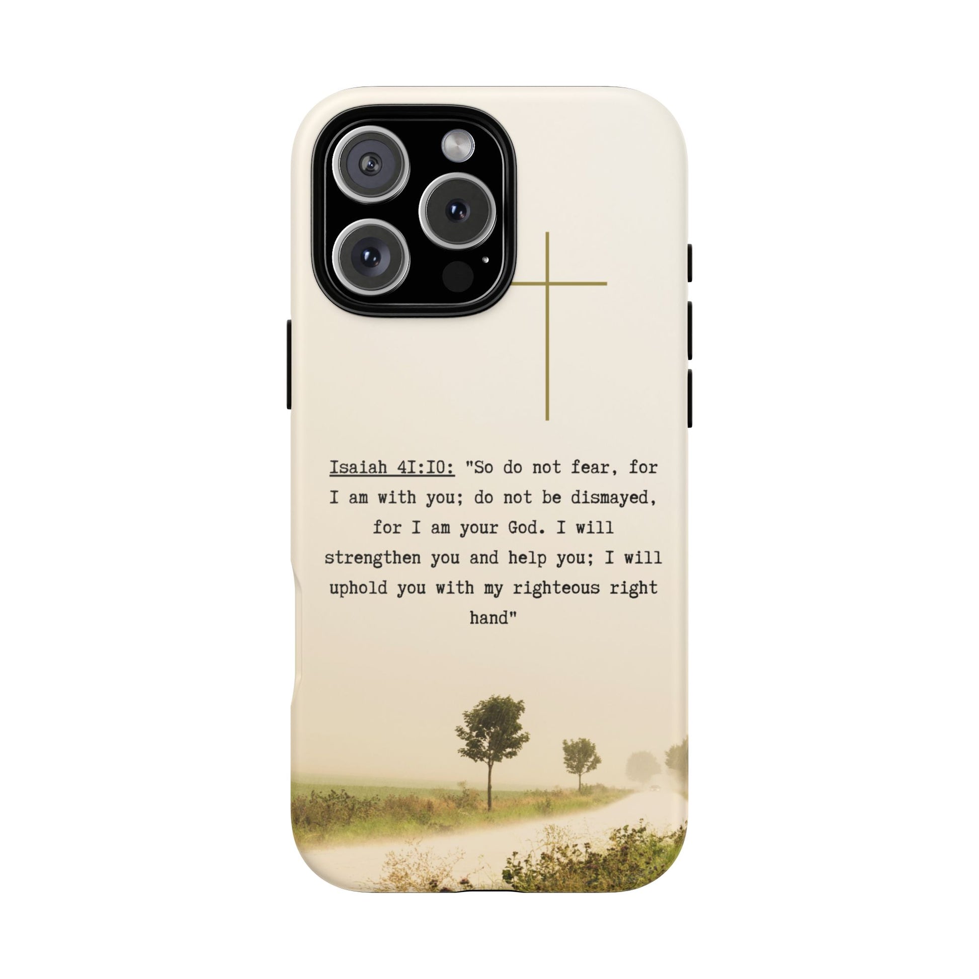 Christian Cross Phone Case with Isaiah 41:10 —The Original, Inspirational Protective iPhone Cover