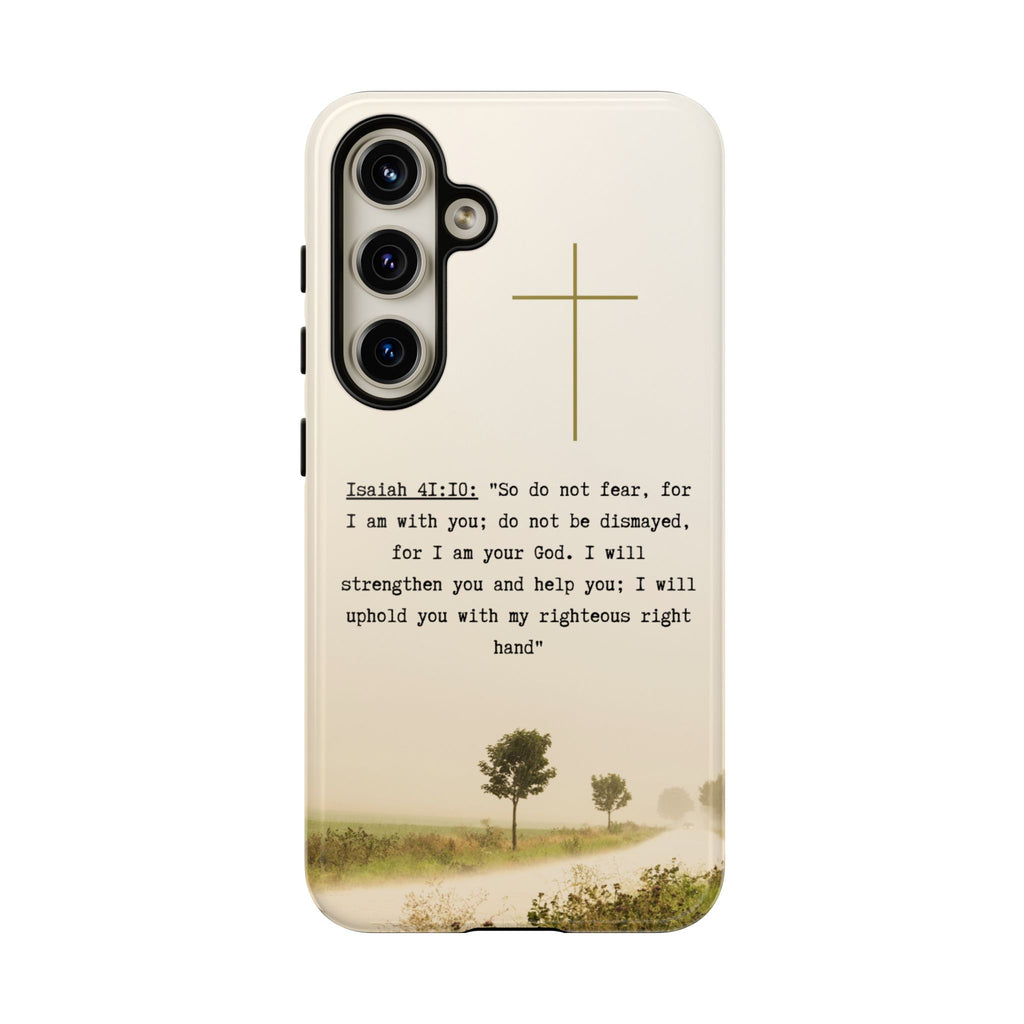 Christian Cross Phone Case with Isaiah 41:10 —The Original, Inspirational Protective iPhone Cover