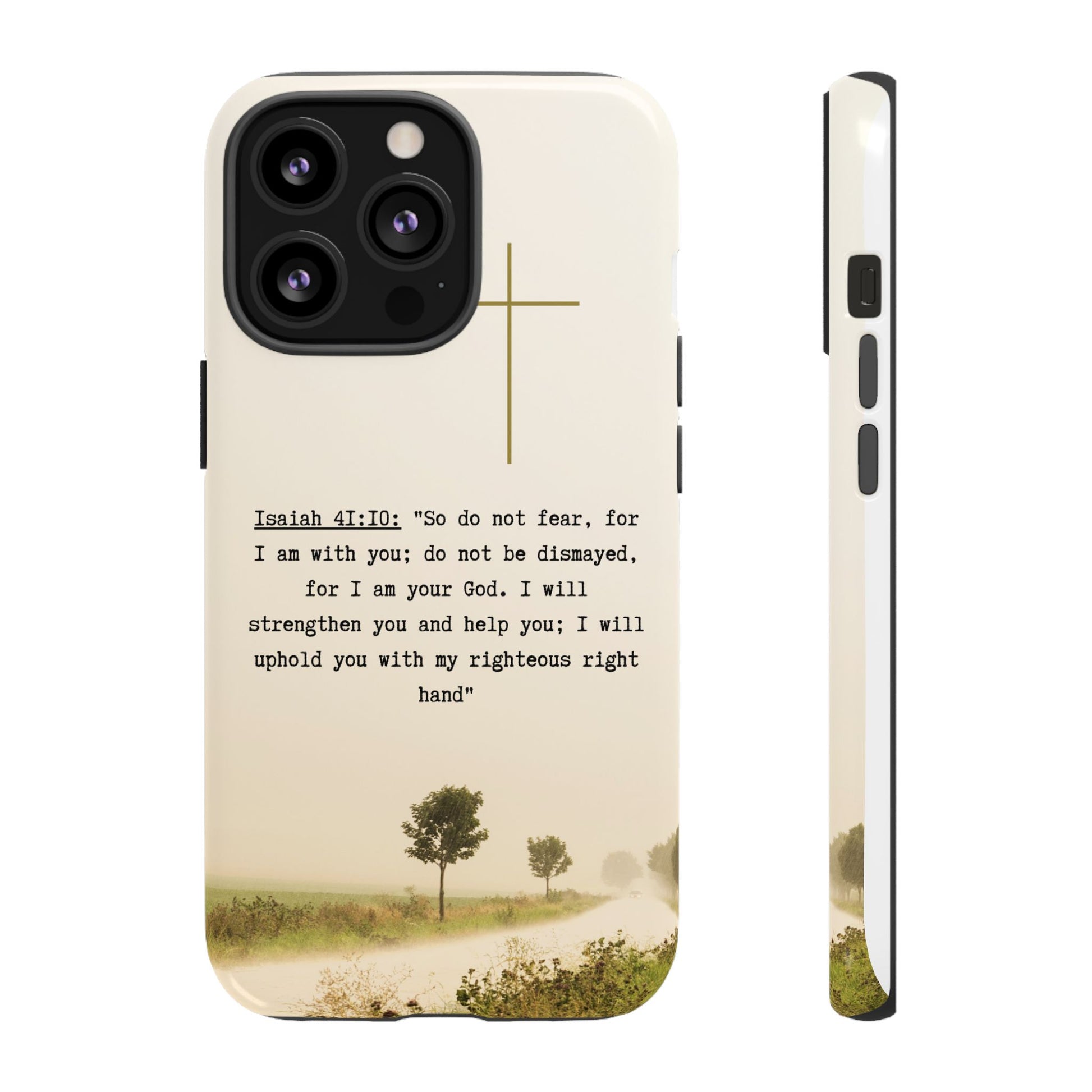 Christian Cross Phone Case with Isaiah 41:10 —The Original, Inspirational Protective iPhone Cover