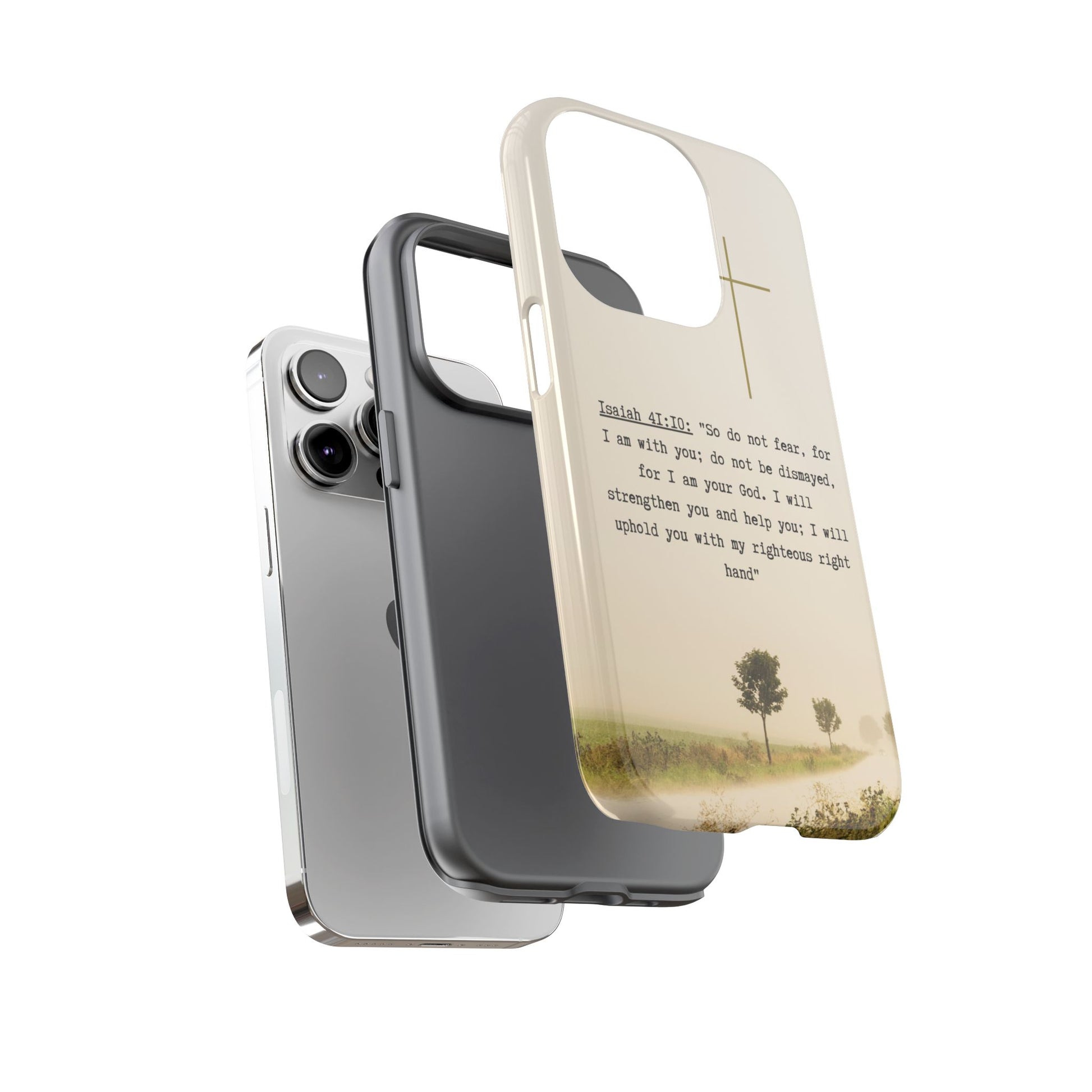Christian Cross Phone Case with Isaiah 41:10 —The Original, Inspirational Protective iPhone Cover