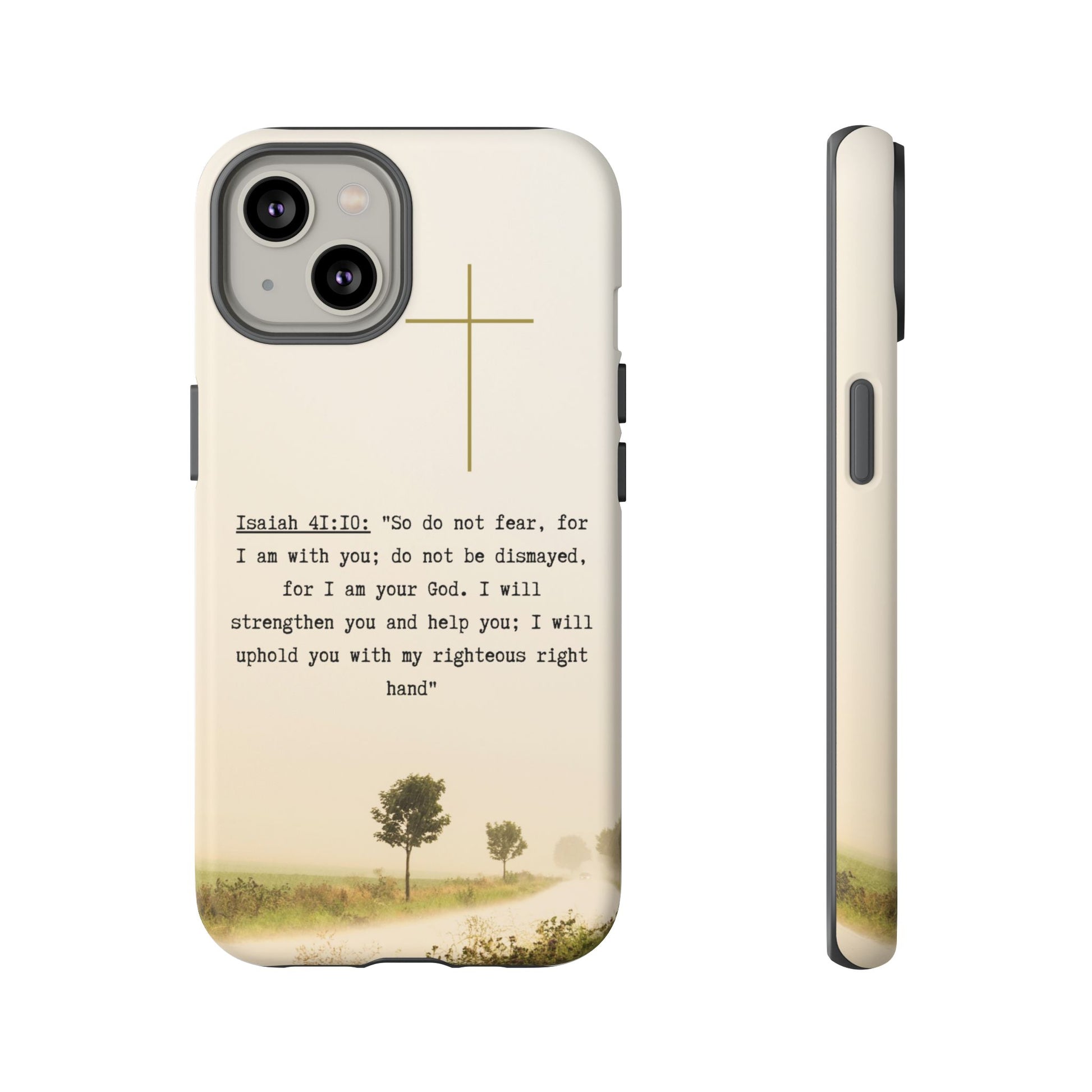 Christian Cross Phone Case with Isaiah 41:10 —The Original, Inspirational Protective iPhone Cover