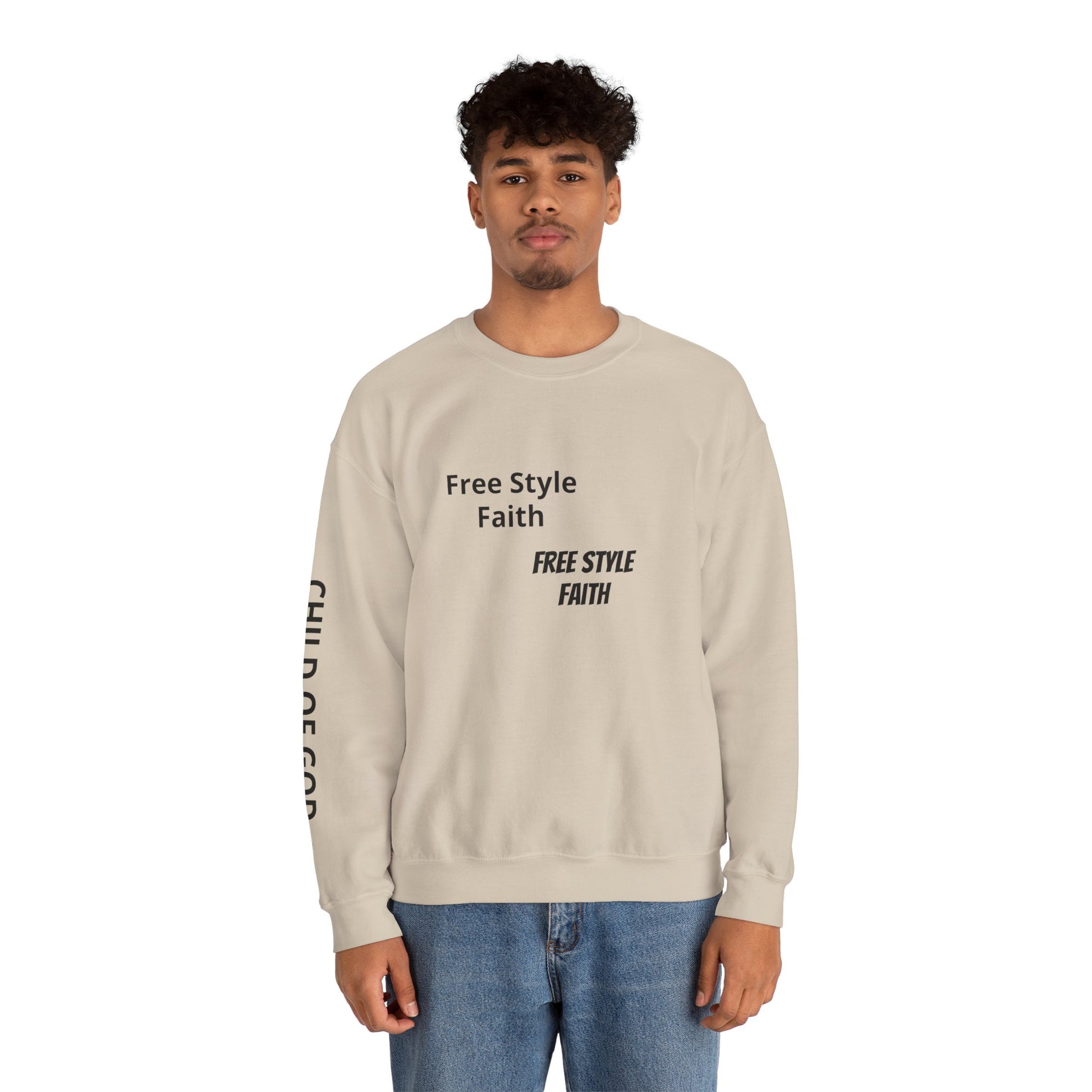 Faith Graphic Crewneck Sweatshirt — "Free Style Faith" Text  - The Original