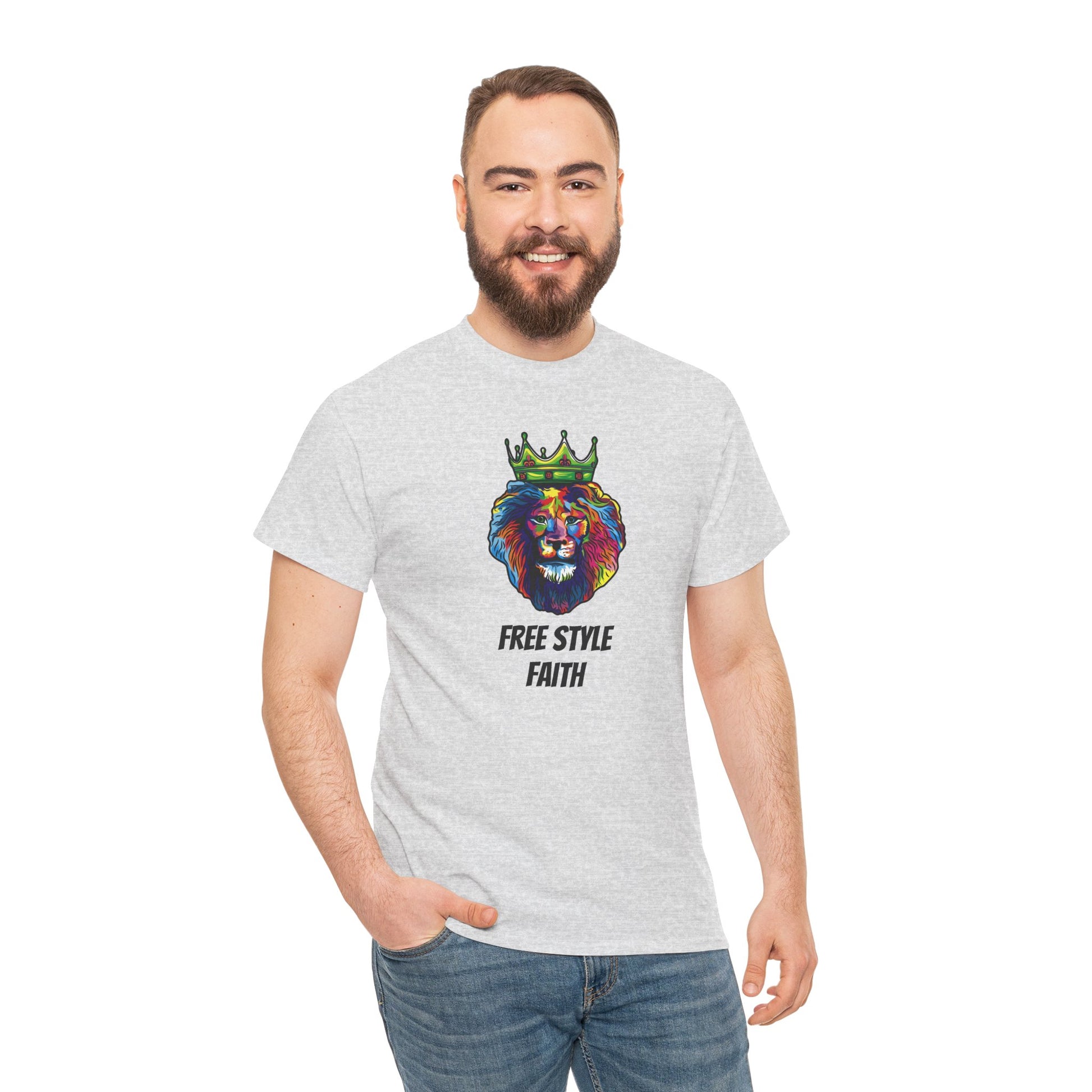 FREE STYLE FAITH med COLOR LION Custom kristen T-shirt – The Original – faithwear
