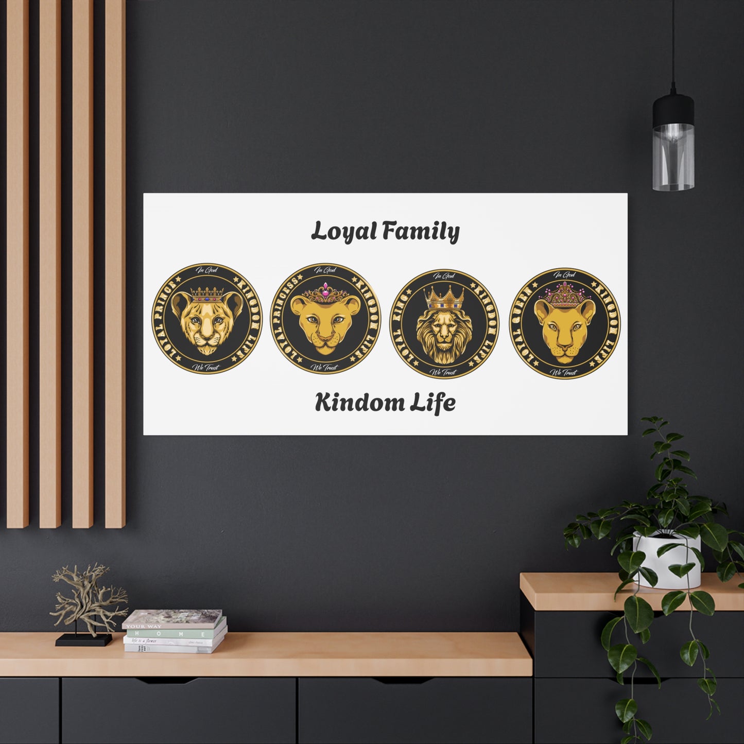 MAJESTIC LIONS Canvas Print | Regal Lion Wall Art | Stretched Matte Canvas Decor