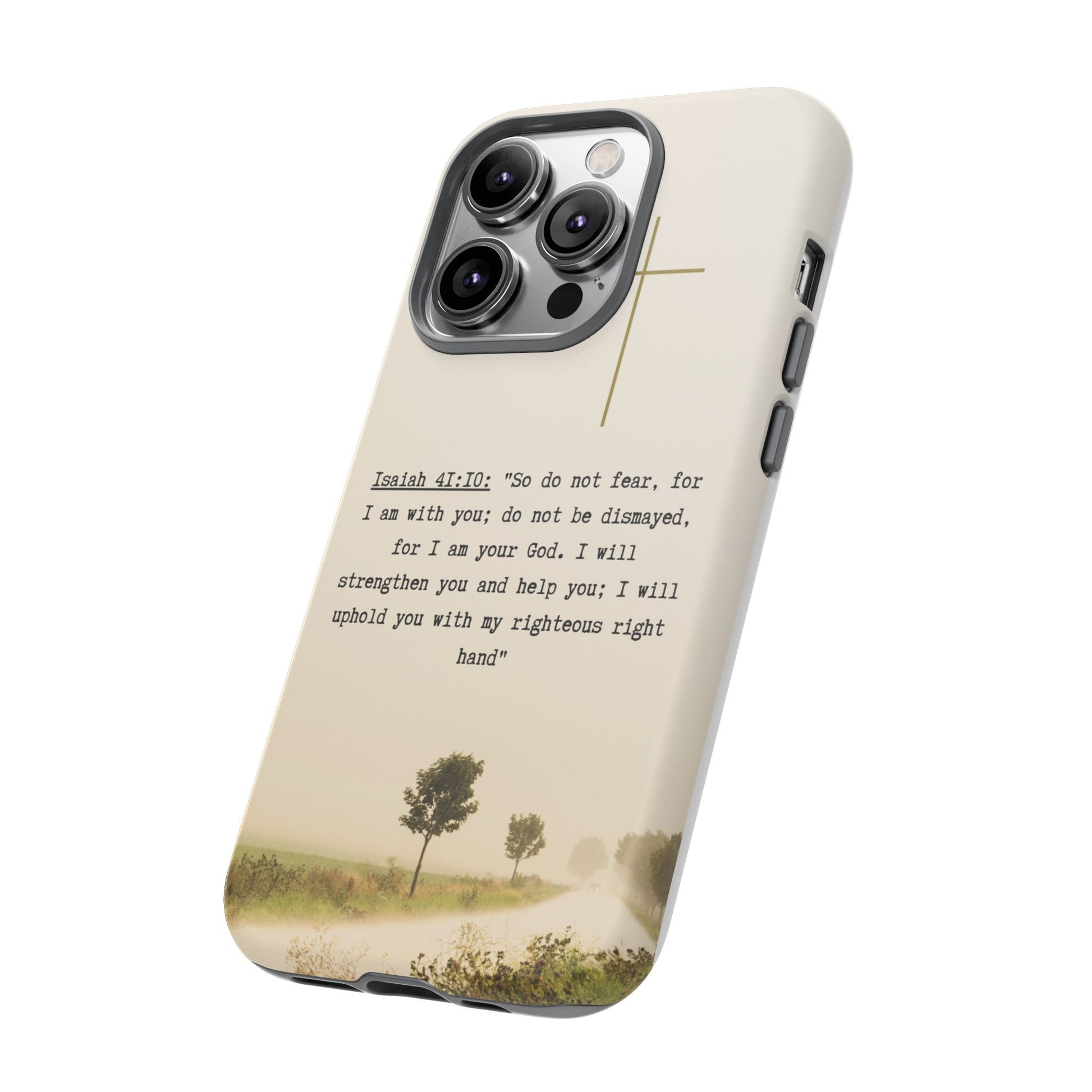 Christian Cross Phone Case with Isaiah 41:10 —The Original, Inspirational Protective iPhone Cover