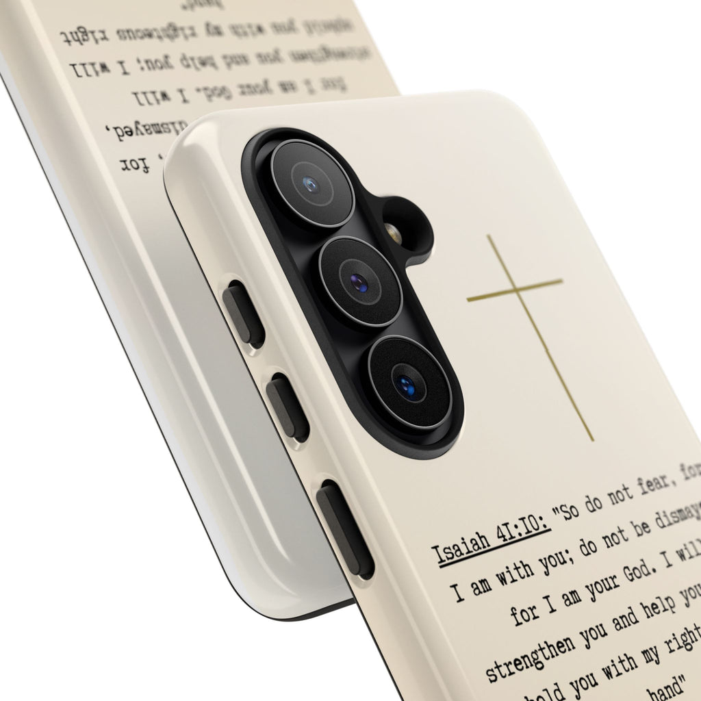 Christian Cross Phone Case with Isaiah 41:10 —The Original, Inspirational Protective iPhone Cover