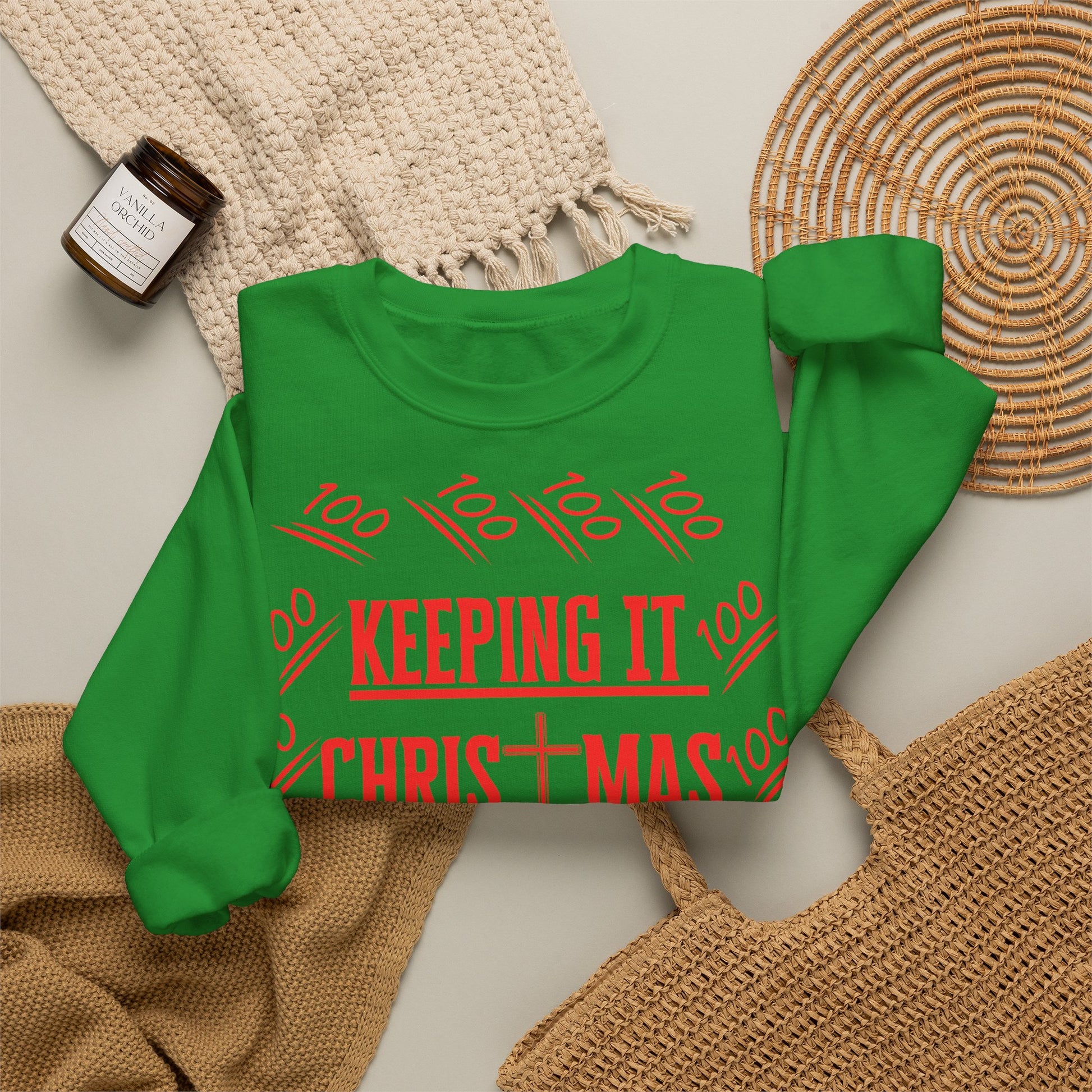 Sudadera navideña con texto rojo | Sudadera cristiana unisex | La original - faithwear