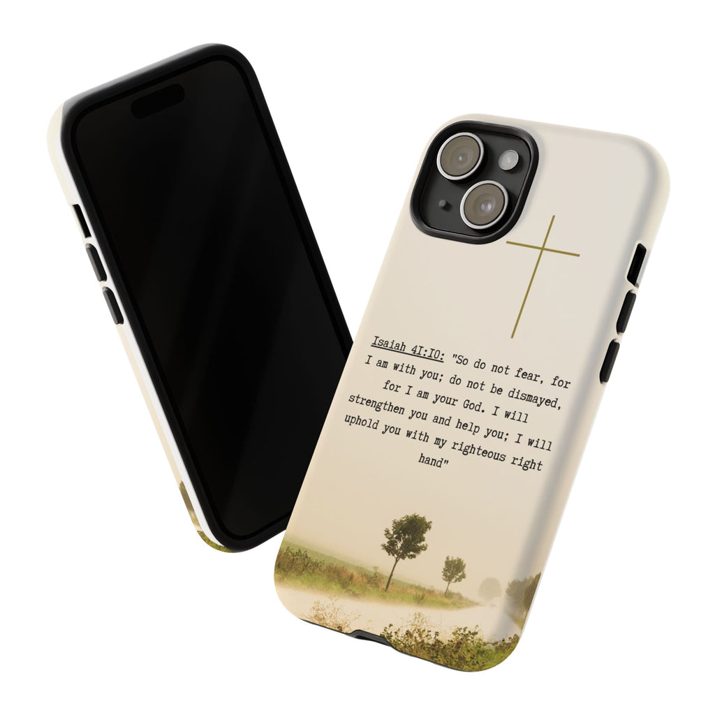 Christian Cross Phone Case with Isaiah 41:10 —The Original, Inspirational Protective iPhone Cover