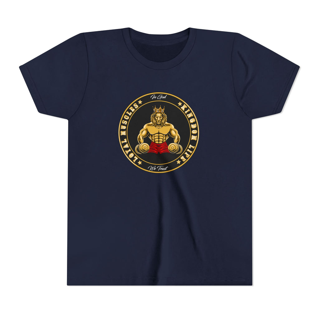 LOYAL MUSCLES Youth Tee - for all the faith living young people, be strong in faith