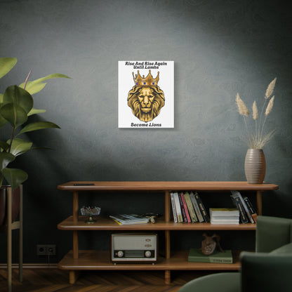 GOLD LION Canvas Print | Regal Lion Wall Art | Stretched Matte Canvas Decor