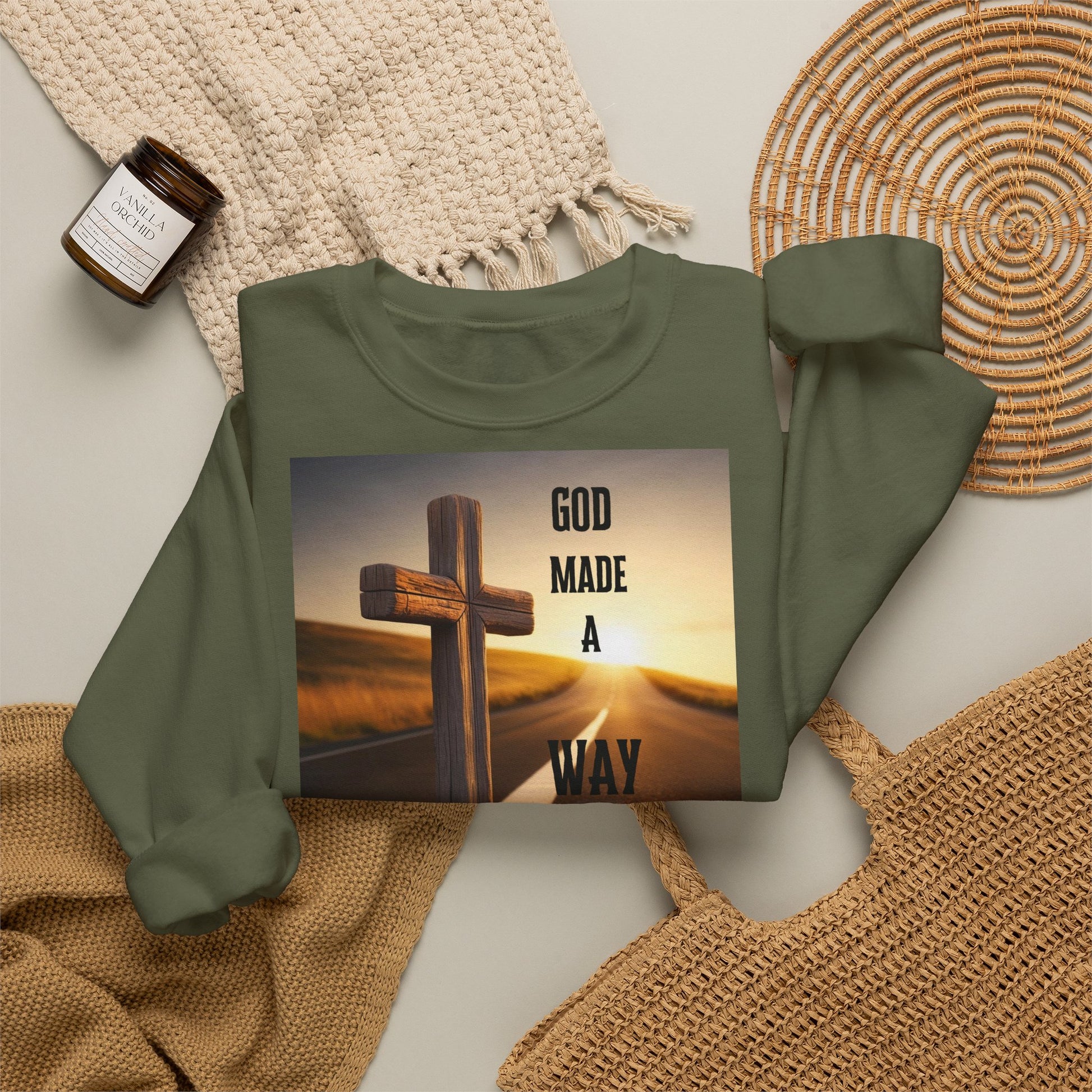 LÍNEAS ATREVIDAS – Sudadera cristiana unisex de cuello redondo | La original: ropa de fe con propósito