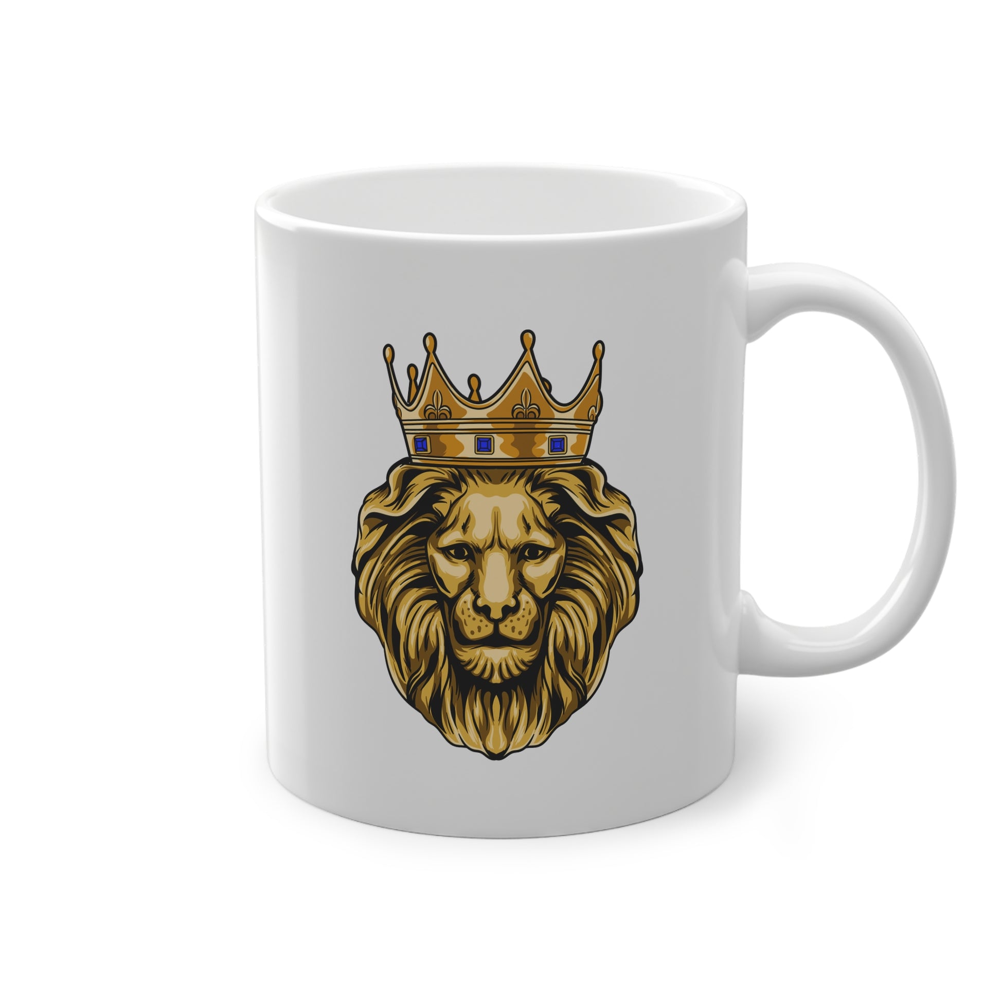 Taza de cerámica LEÓN DE ORO – Taza de café inspirada en la fe | La original: ¡Sé fuerte y valiente!