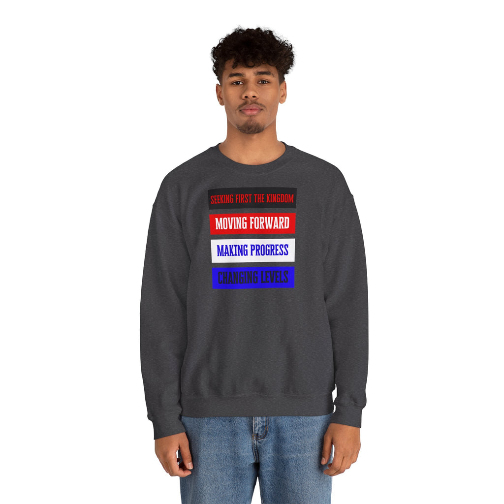 MOVING FORWARD – Unisex kristen sweatshirt med tryk | The Original