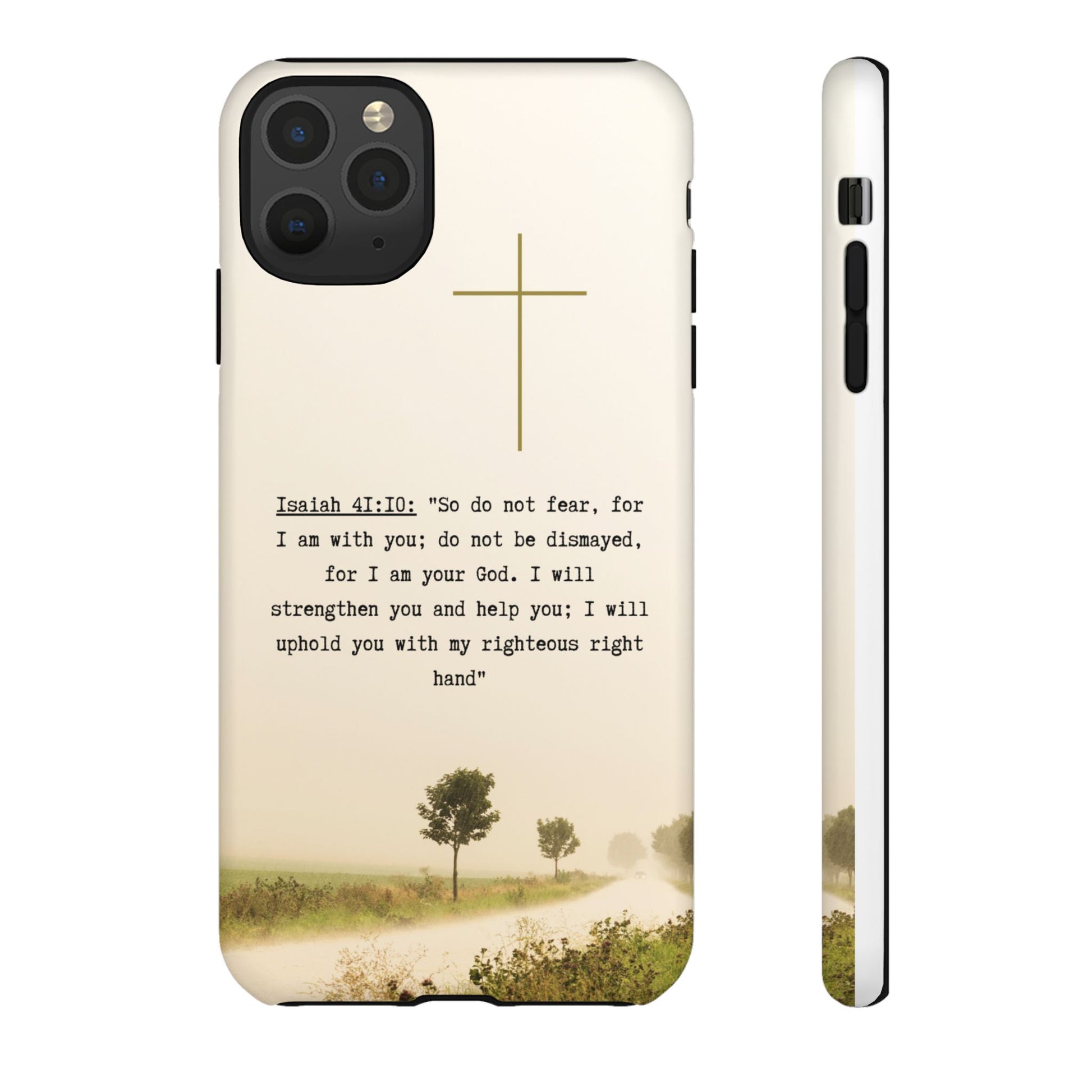 Christian Cross Phone Case with Isaiah 41:10 —The Original, Inspirational Protective iPhone Cover