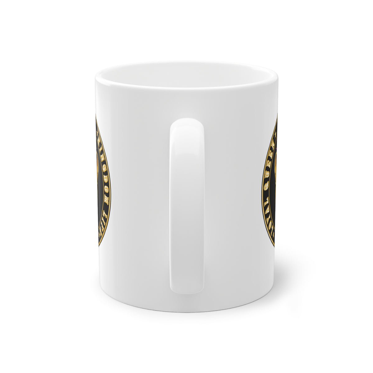 Taza de cerámica blanca con la frase "LOYAL QUEEN" – Faithwear by The Original