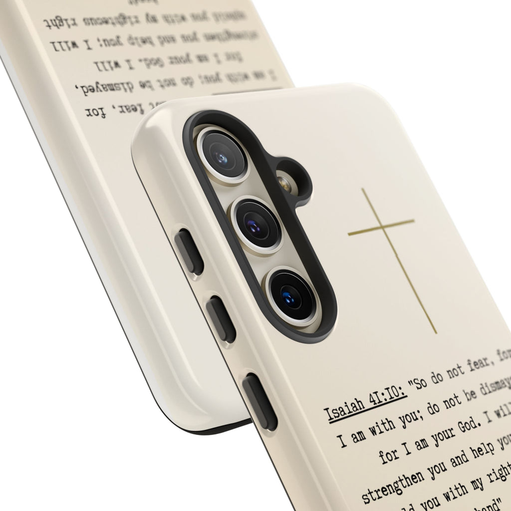 Christian Cross Phone Case with Isaiah 41:10 —The Original, Inspirational Protective iPhone Cover