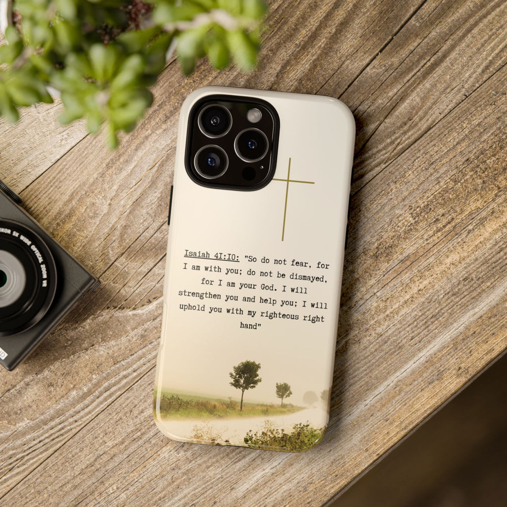 Christian Cross Phone Case with Isaiah 41:10 —The Original, Inspirational Protective iPhone Cover
