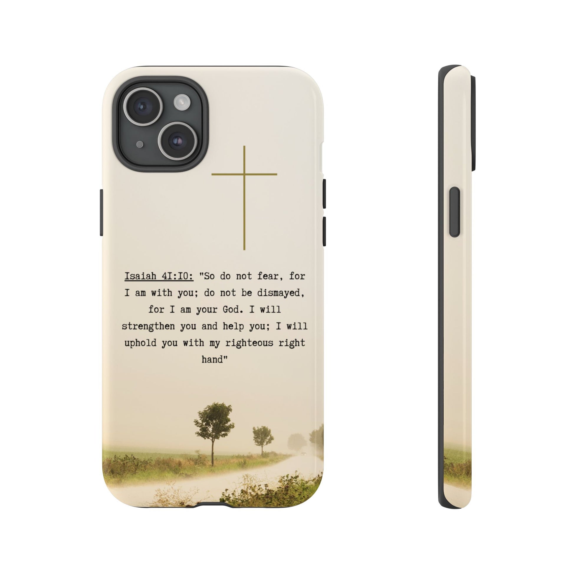 Christian Cross Phone Case with Isaiah 41:10 —The Original, Inspirational Protective iPhone Cover