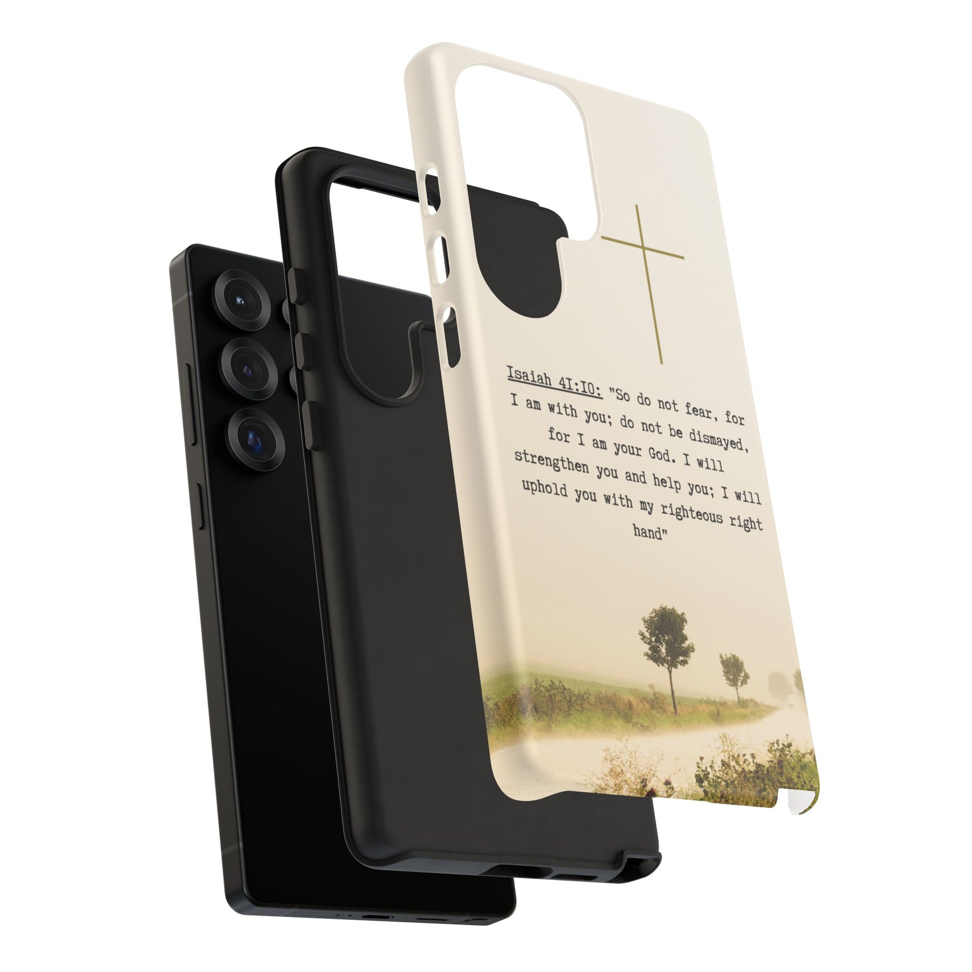 Christian Cross Phone Case with Isaiah 41:10 —The Original, Inspirational Protective iPhone Cover