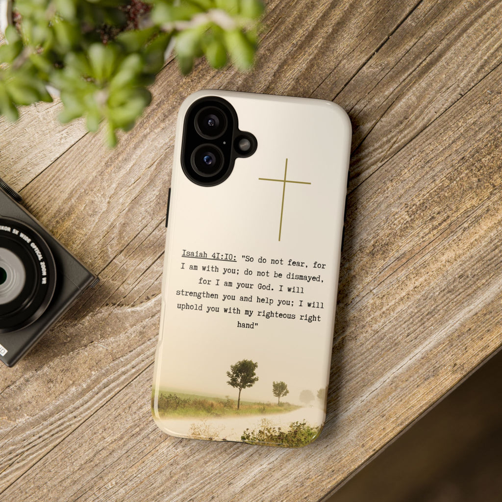 Christian Cross Phone Case with Isaiah 41:10 —The Original, Inspirational Protective iPhone Cover