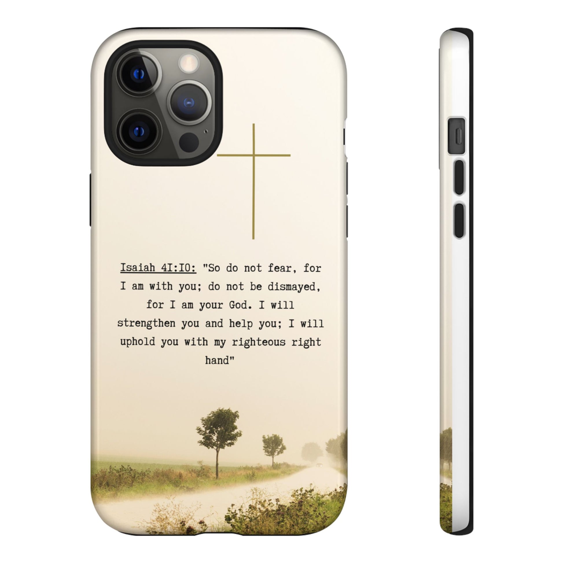 Christian Cross Phone Case with Isaiah 41:10 —The Original, Inspirational Protective iPhone Cover