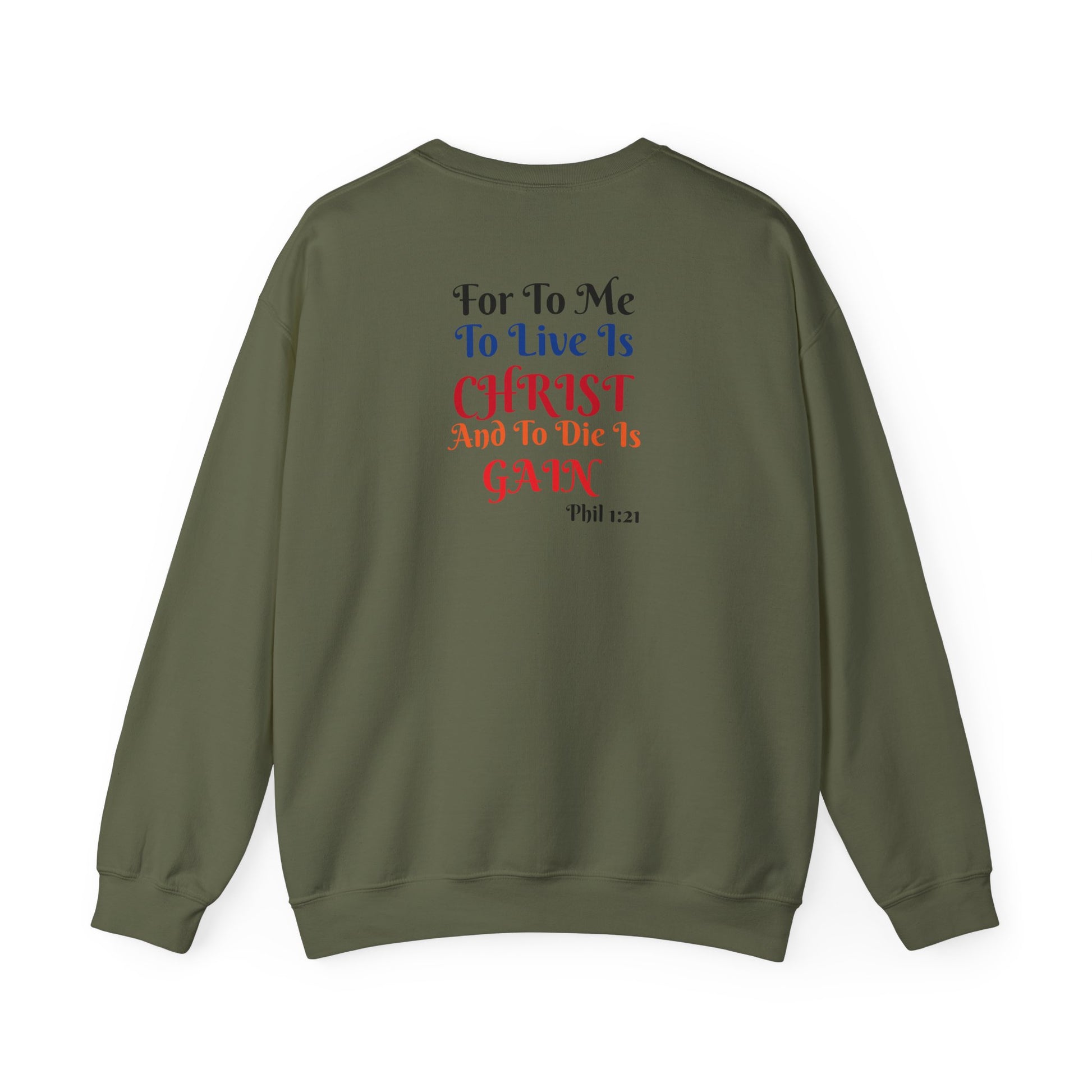 BOLD LINES: To Live Is… Filipperbrevet 1:21 – Kristen Unisex Sweatshirt | The Original