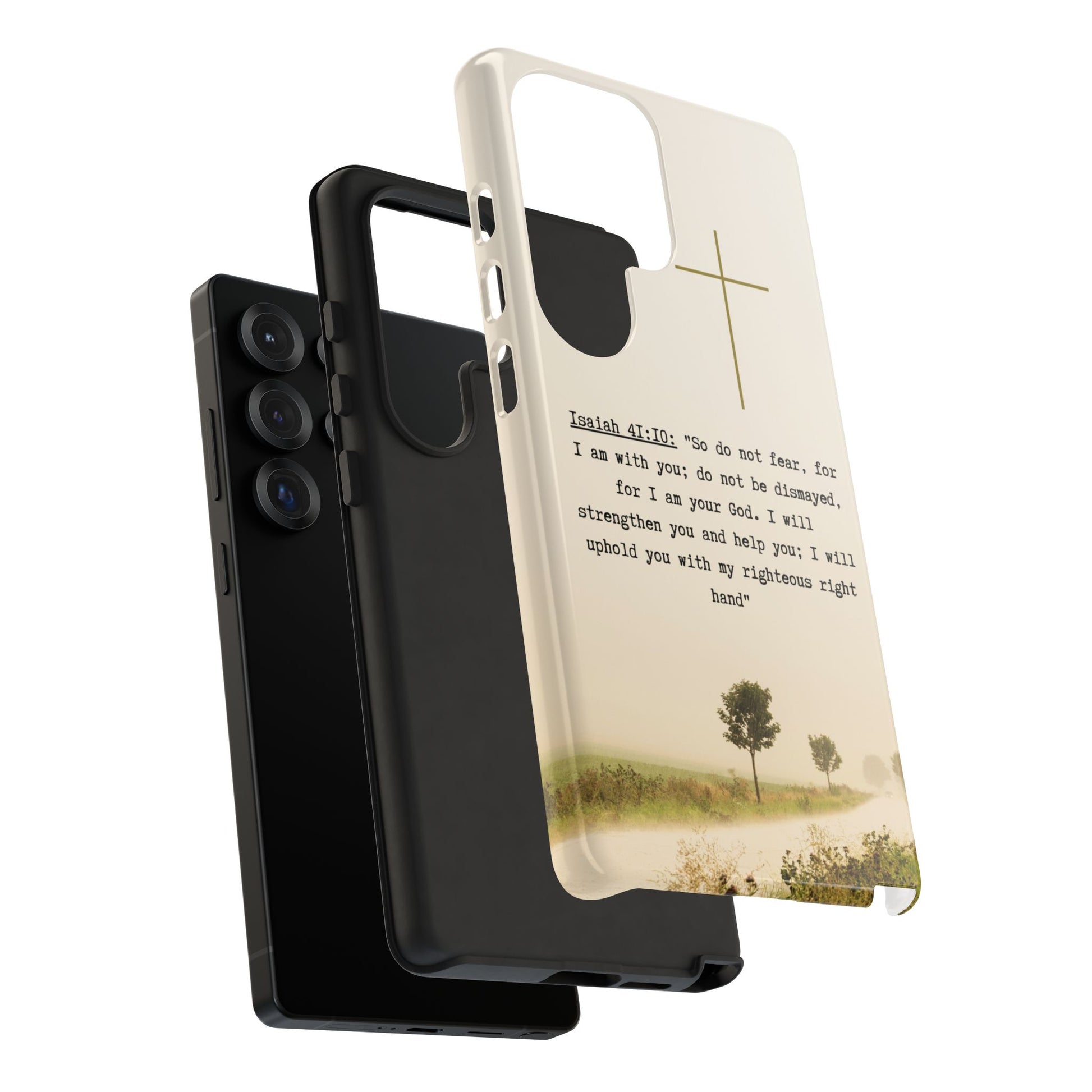 Christian Cross Phone Case with Isaiah 41:10 —The Original, Inspirational Protective iPhone Cover