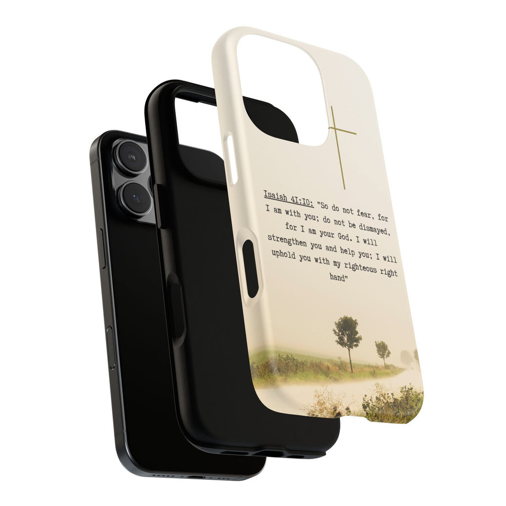 Christian Cross Phone Case with Isaiah 41:10 —The Original, Inspirational Protective iPhone Cover