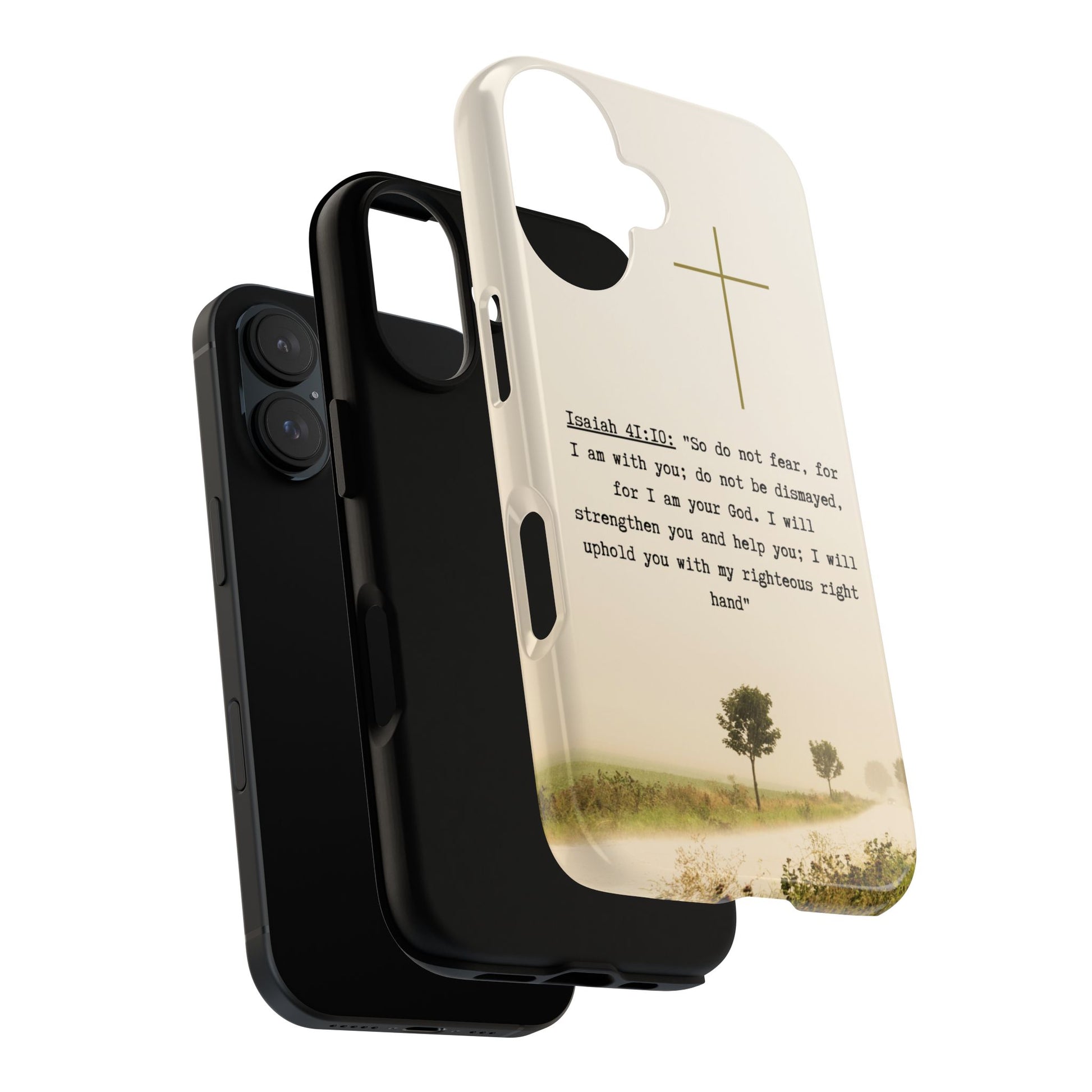 Christian Cross Phone Case with Isaiah 41:10 —The Original, Inspirational Protective iPhone Cover