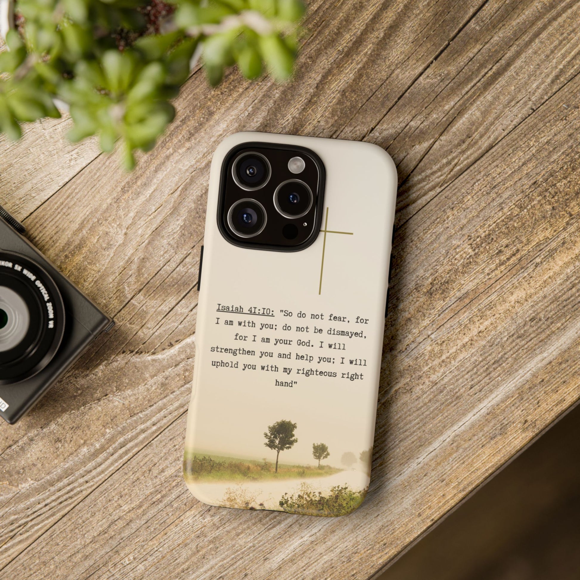 Christian Cross Phone Case with Isaiah 41:10 —The Original, Inspirational Protective iPhone Cover